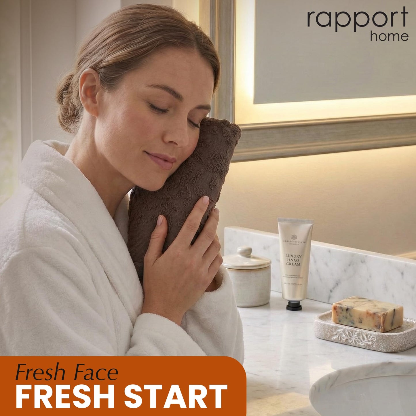 Rapport Home Versailles Jacquard Face Towels 2-Pack – Luxurious 100% Cotton 500gsm Soft Absorbent Face Cloths