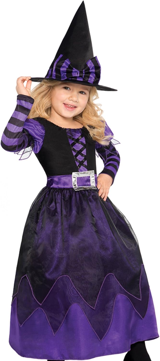 amscan Girls Bewitched Halloween Costume, Used- very good, open, scruffy packaging