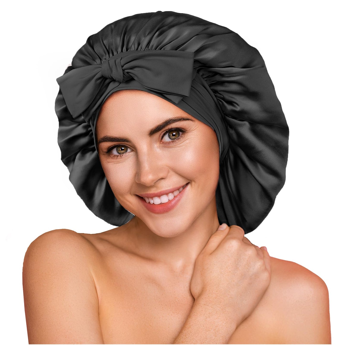Umisleep 100% 22 Momme Mulberry Silk Bonnet for Sleeping Women, Larger Double Layer Silk Hair Wrap for Curly Short Long Hair, Non-Slip Sleep Cap