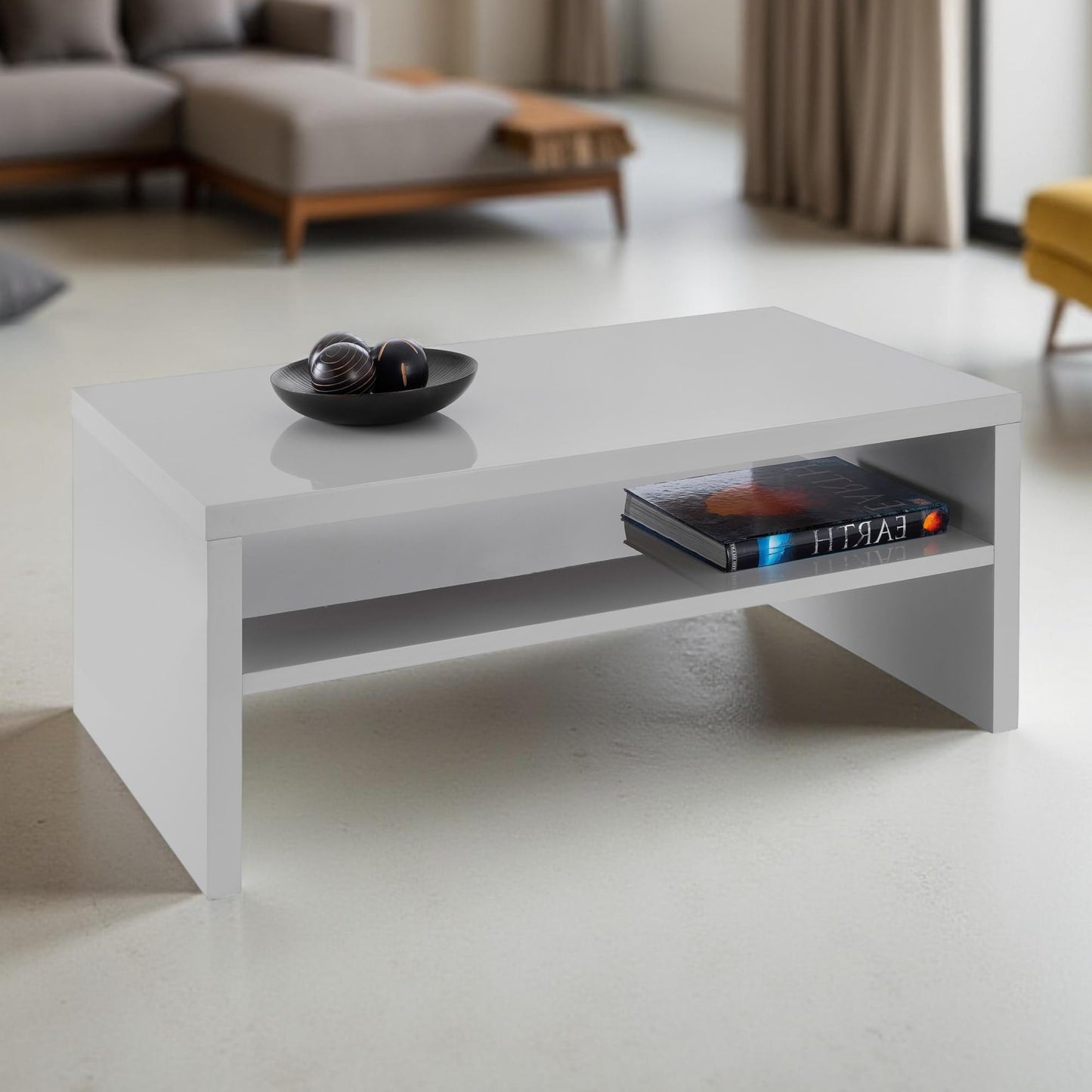 Julian Bowen Metro Coffee Table, High Gloss Grey - H43 x W100 x D59cm