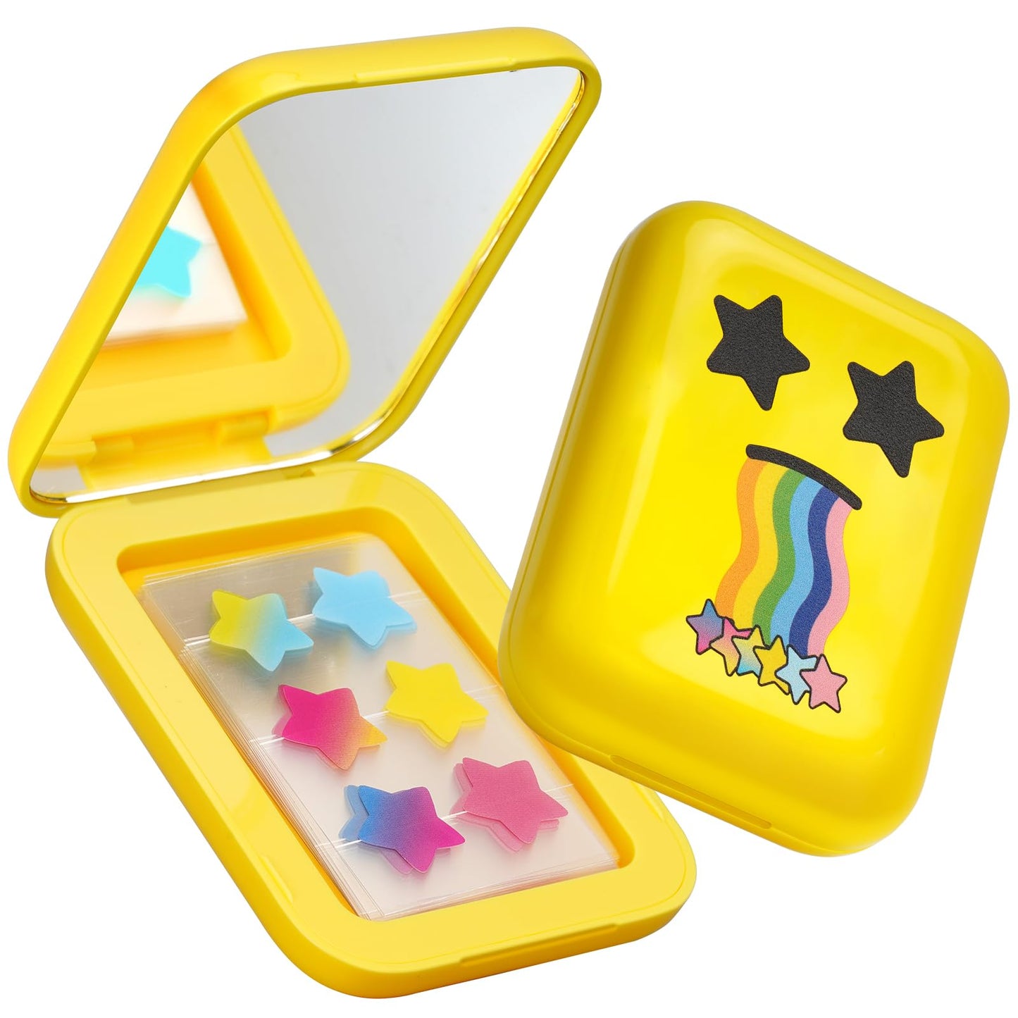 AUSLKA Star Pimple Patches - 150 Count - Hydrocolloid Patches,Cute Star Shape,Star Patches 6 Colors,Spot Stickers For Face And Skin,Portable Mirror