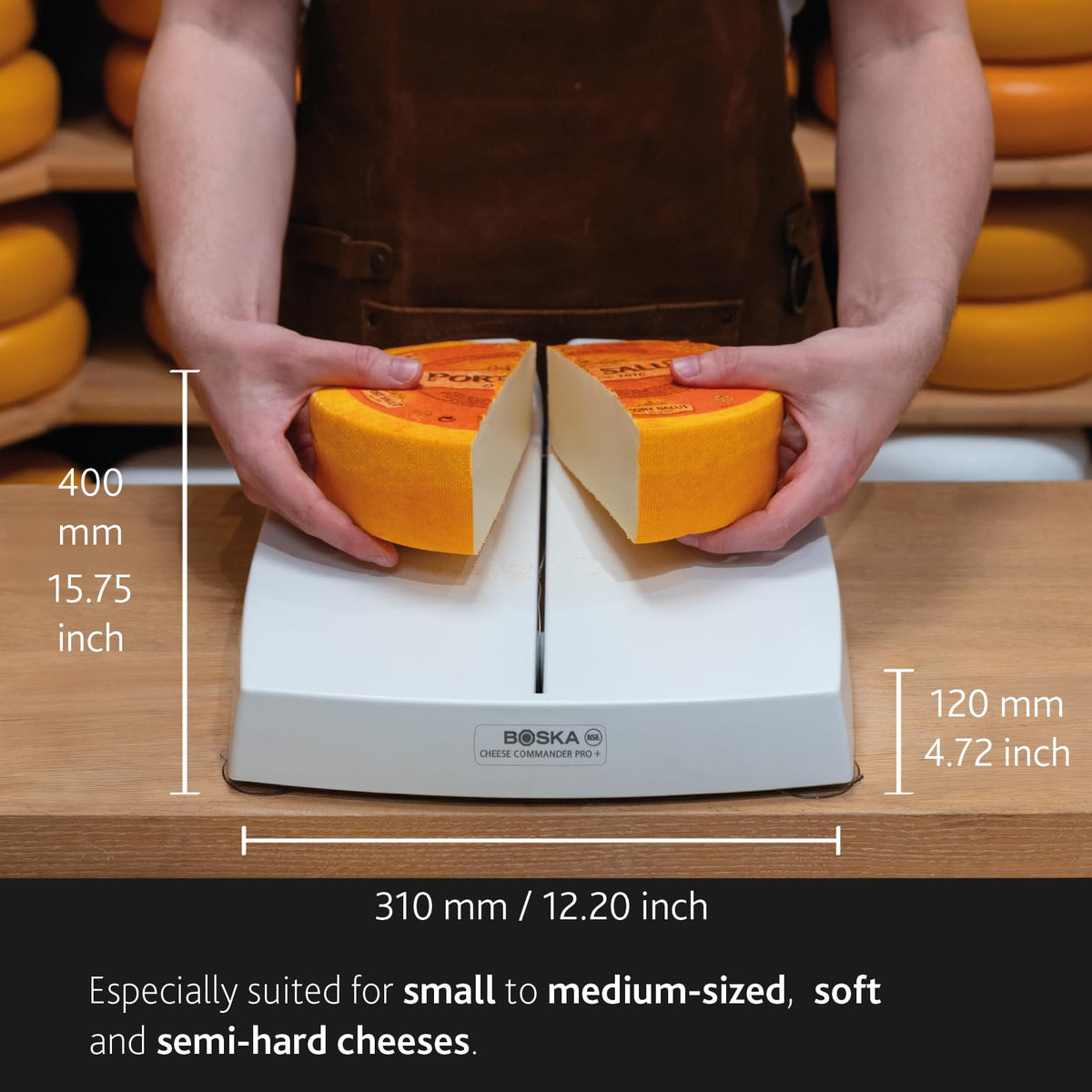 Boska Cheese Commander Pro+ - Cheese Wire Cutter - Wire Slicer - with Handle - Professional Cheese Cutter - for Block Cheese Like: Gouda, Cheddar,