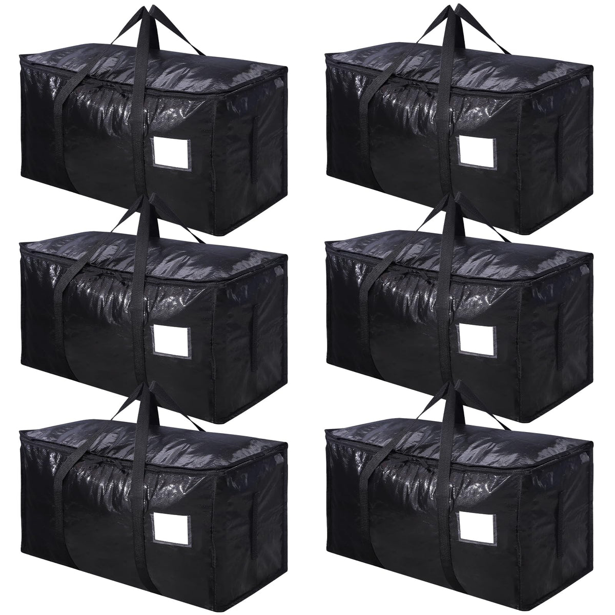 6 Pack 90L Moving Bags, Heavy Duty Storage Bags Dorm Moving Essential,Black