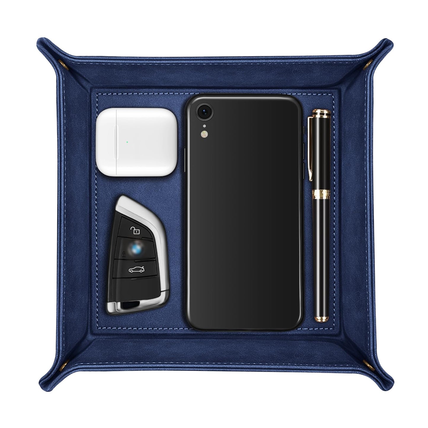 SITHON Valet Tray Premium PU Leather Desktop Storage Organizer