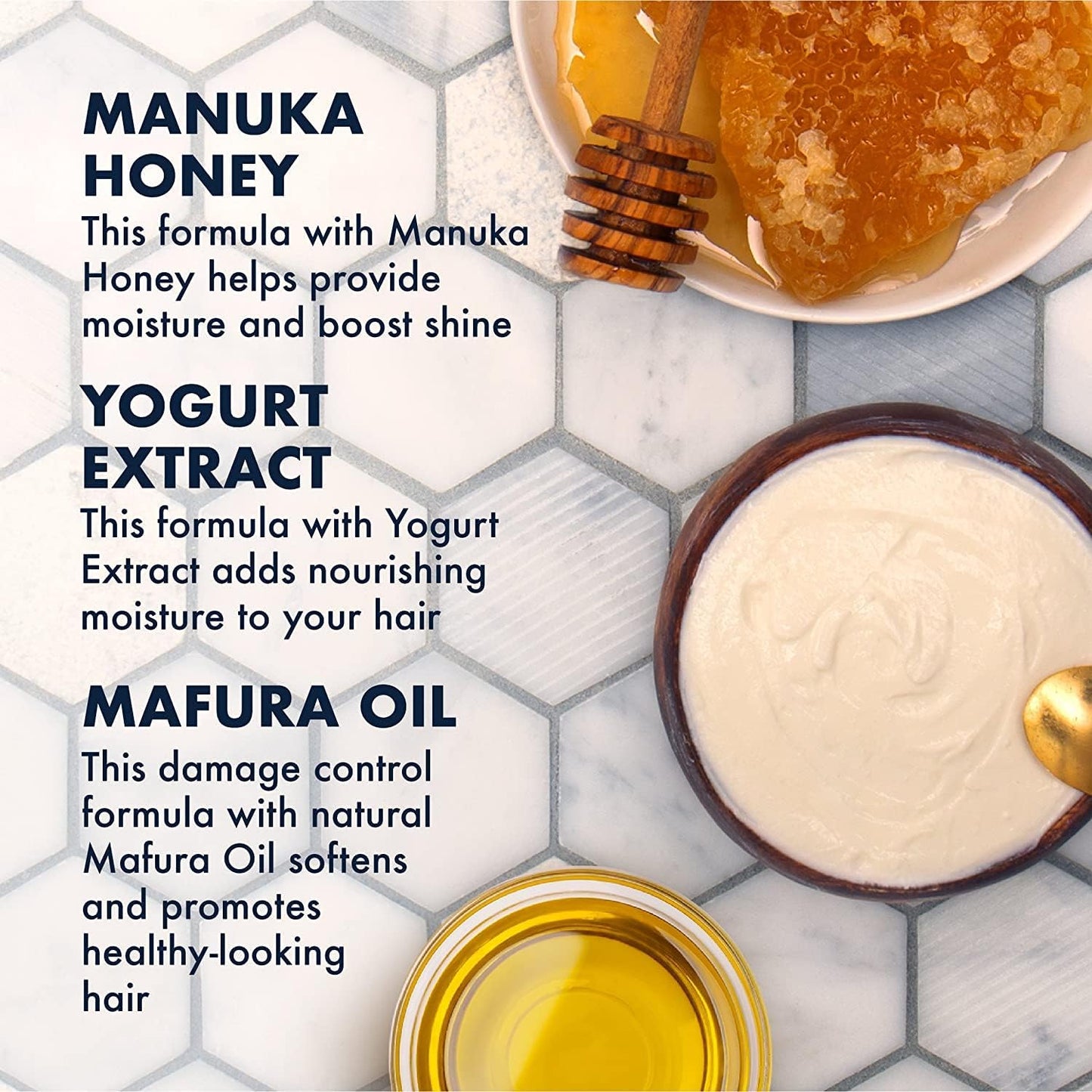 Shea Moisture Manuka Honey & Yogurt Hydrate + Repair Protein Power Treatment 8 oz / 237 ml - For Weak, Dry & Damaged Hair