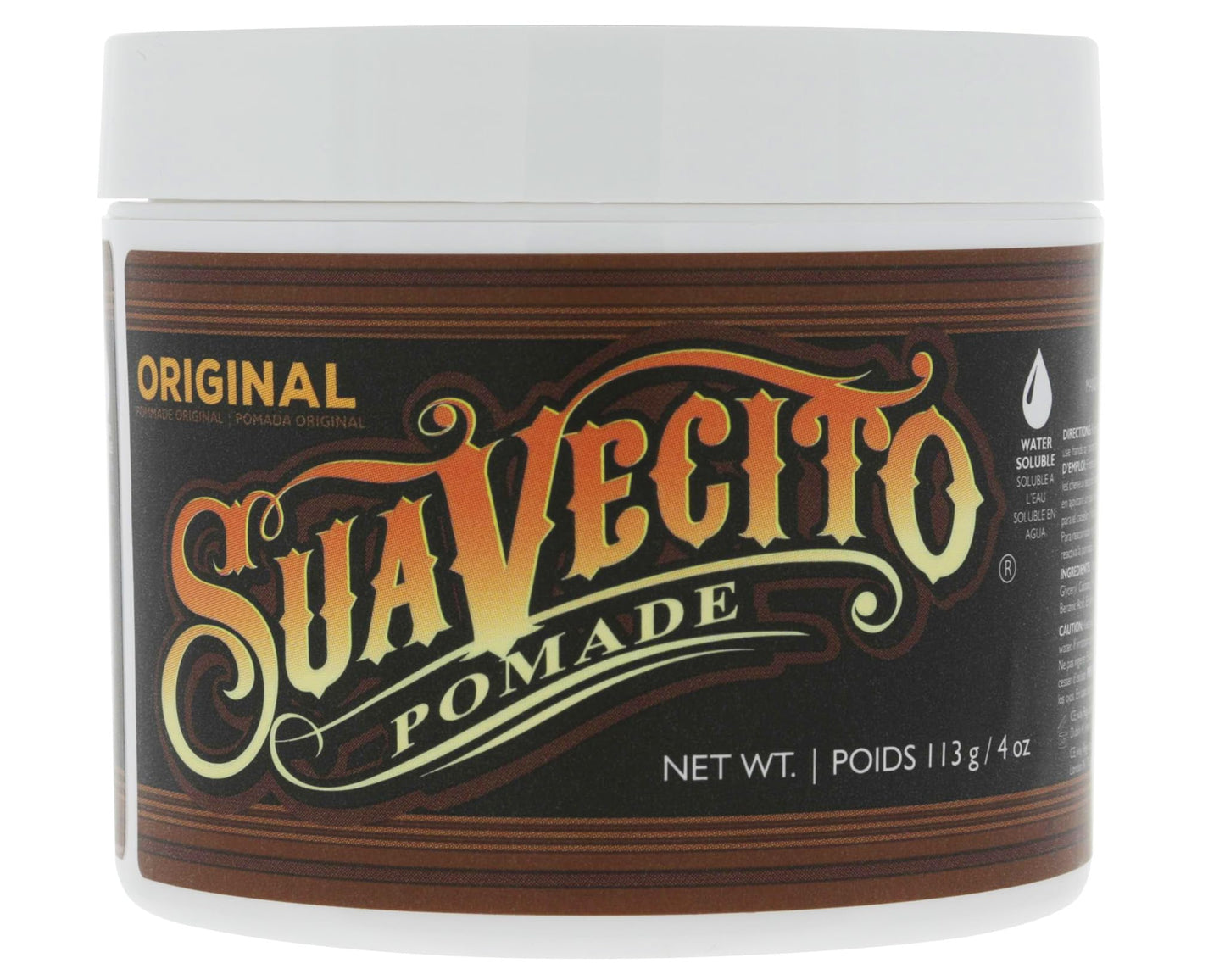 Suavecito Pomade Original Hold, Medium Hold Hair Pomade For Men, Medium Shine Water Based Wax, Easy To Wash Out, All Day Hold For All Hairstyles,