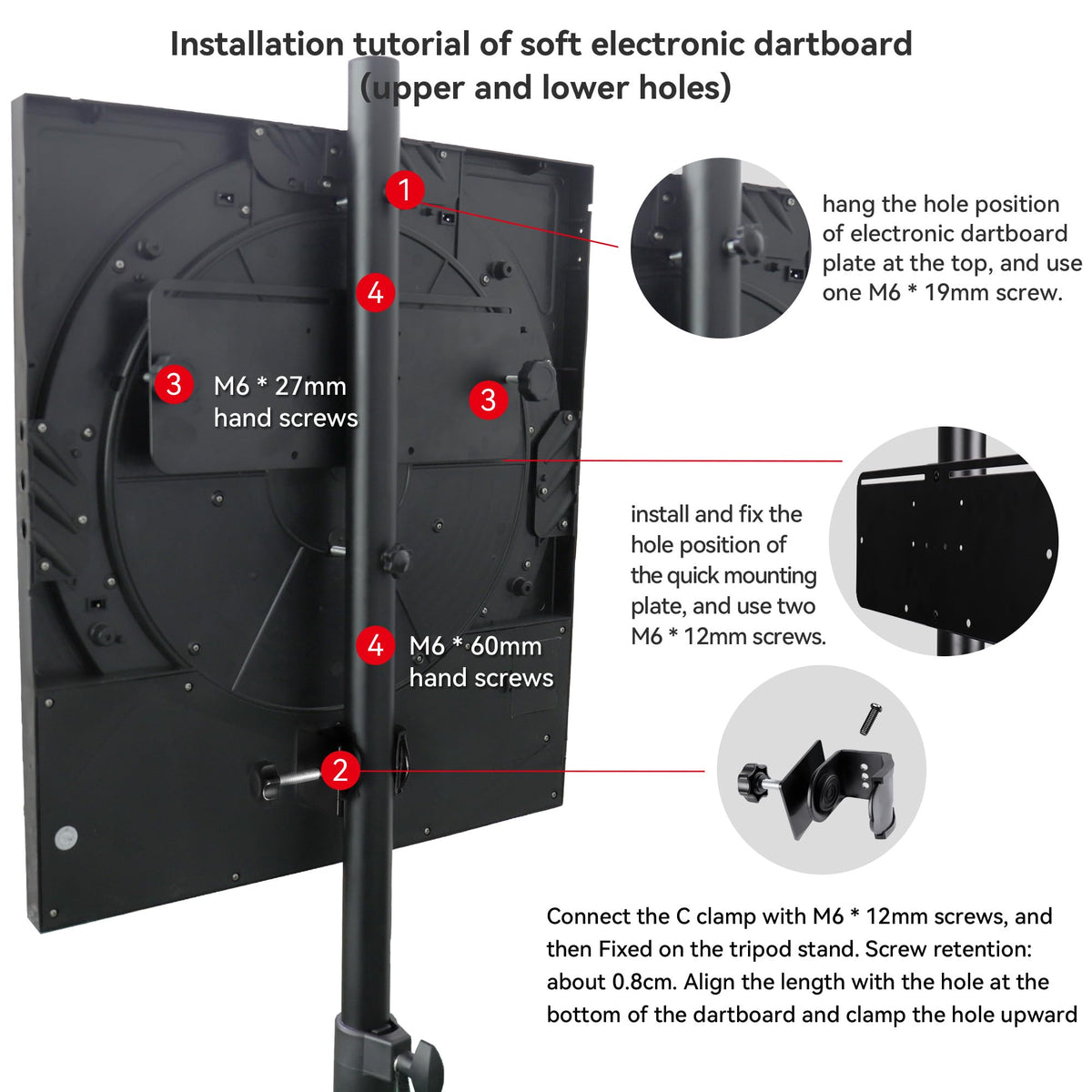 CyeeLife Dartboard Stand tripod ZD04A For Steel and soft board