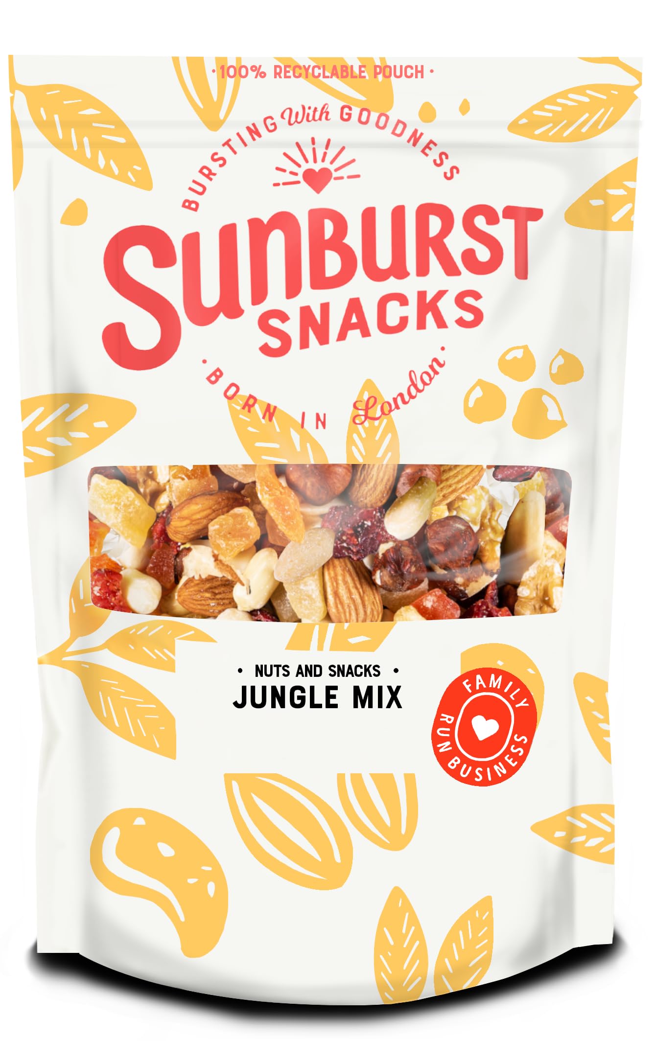 Sunburst Snacks Raw Jungle Trail Mix of Nuts & Dried Fruit (No Salt) 1kg