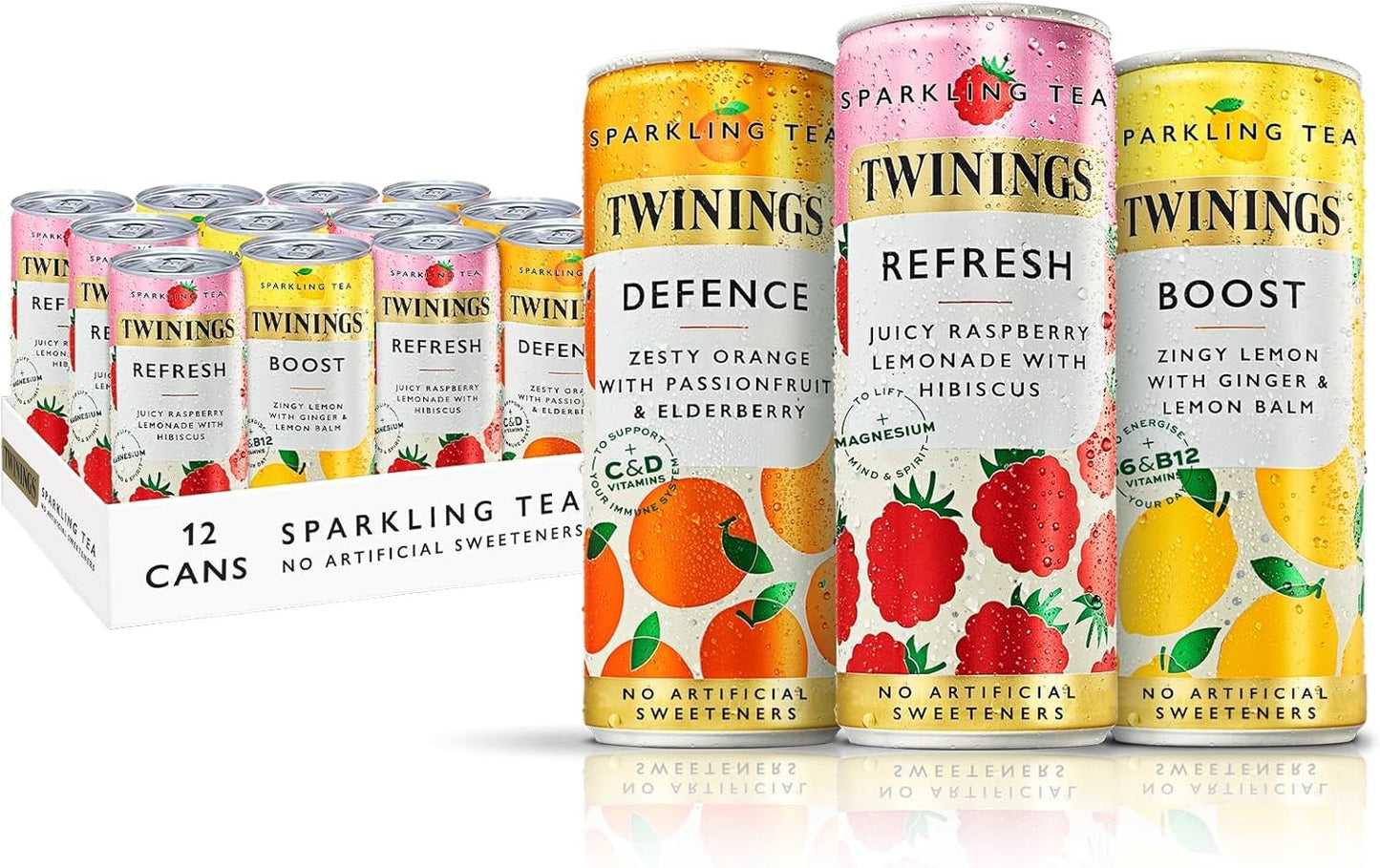 Twinings Sparkling Tea Mixed Case 12x250ml