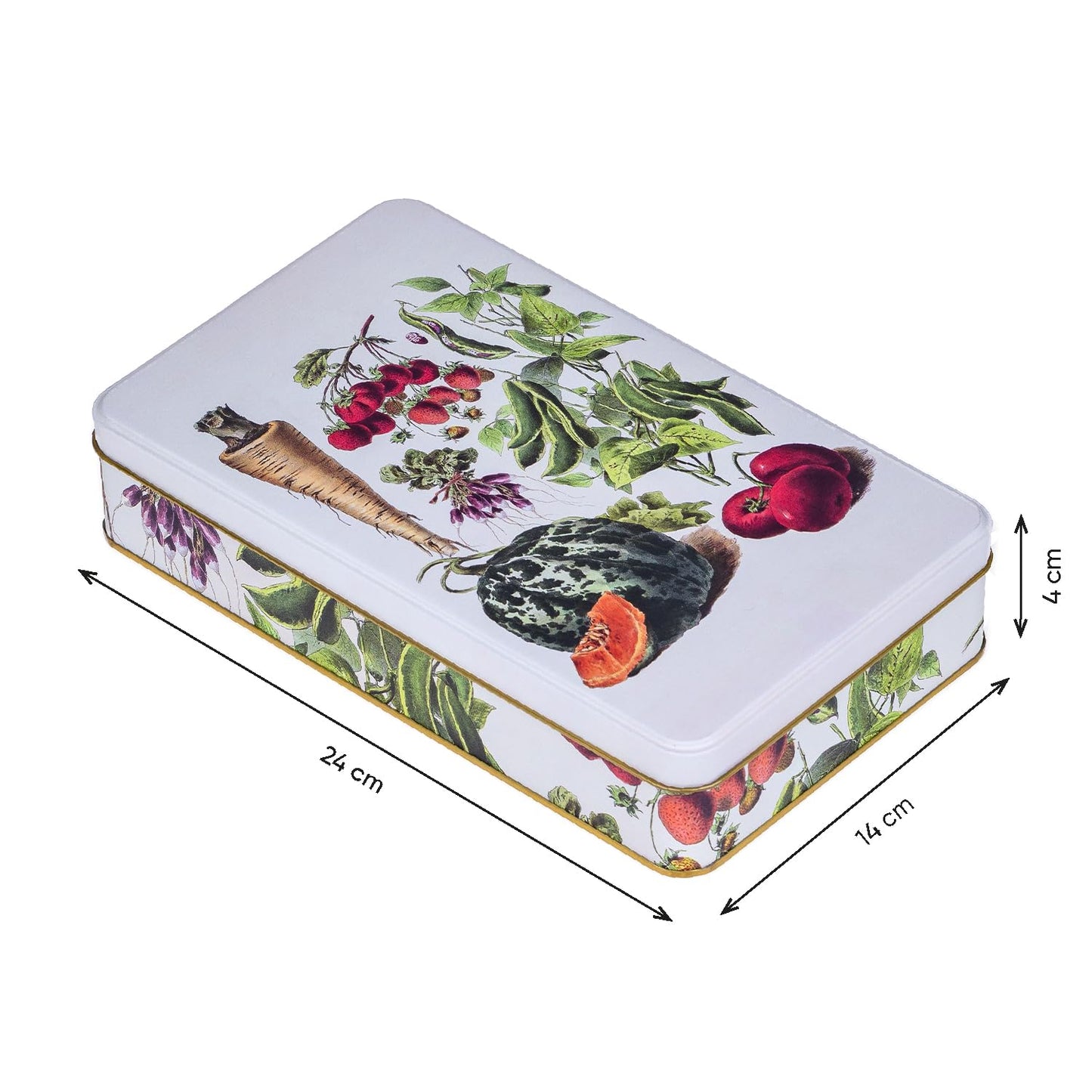 NOTIQUE Tin Metal Tin with Lid, Nostalgic Art Tin Box, Biscuit Tin, Storage Jar for Small Items - Collection Herbarium (Harvest)