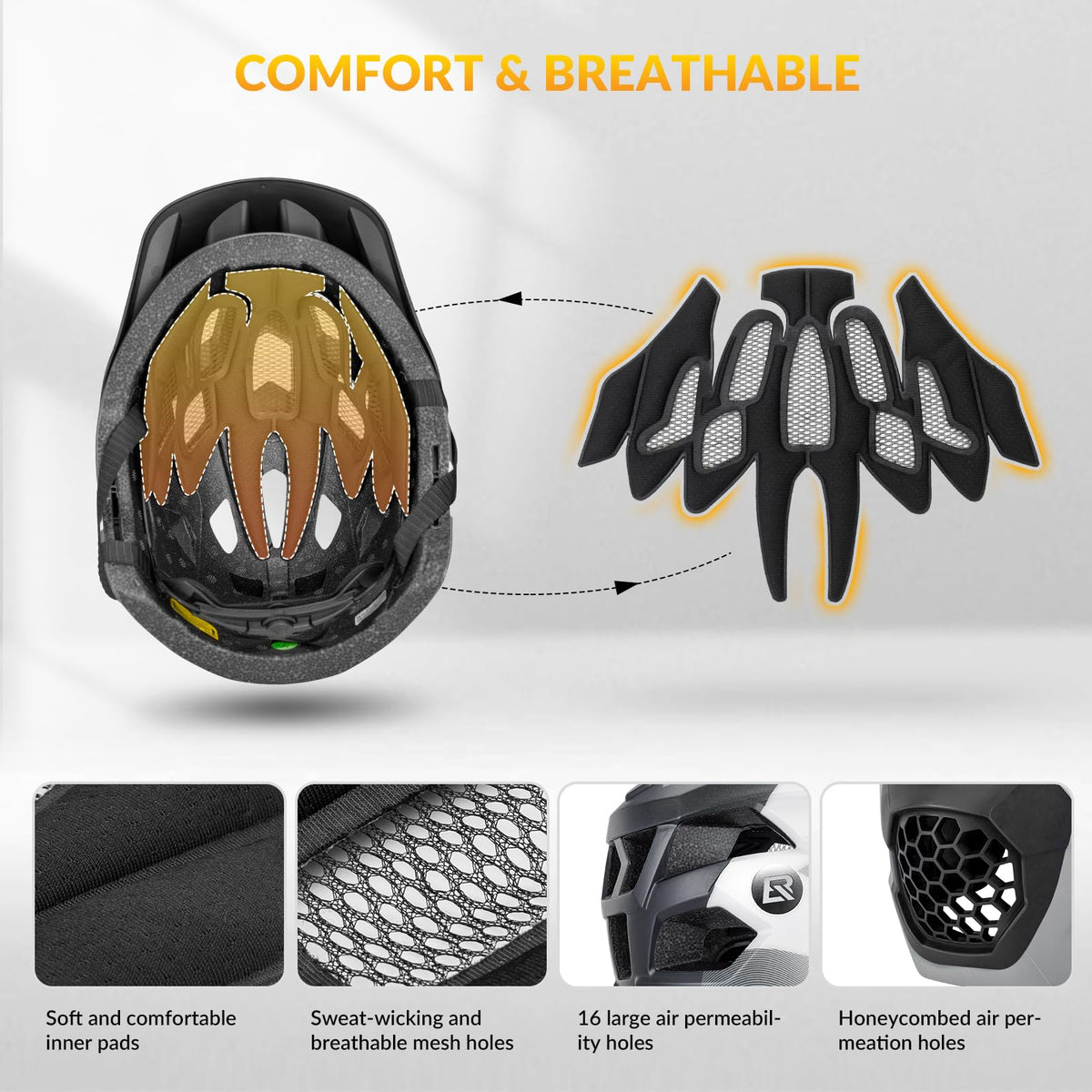 ROCKBROS Kids Helmet Toddlers Bike Helmet Full Face for Baby Child Youth BMX MTB Scooter Roller Skating Skateboard Adjustable Breathable Safety Crash