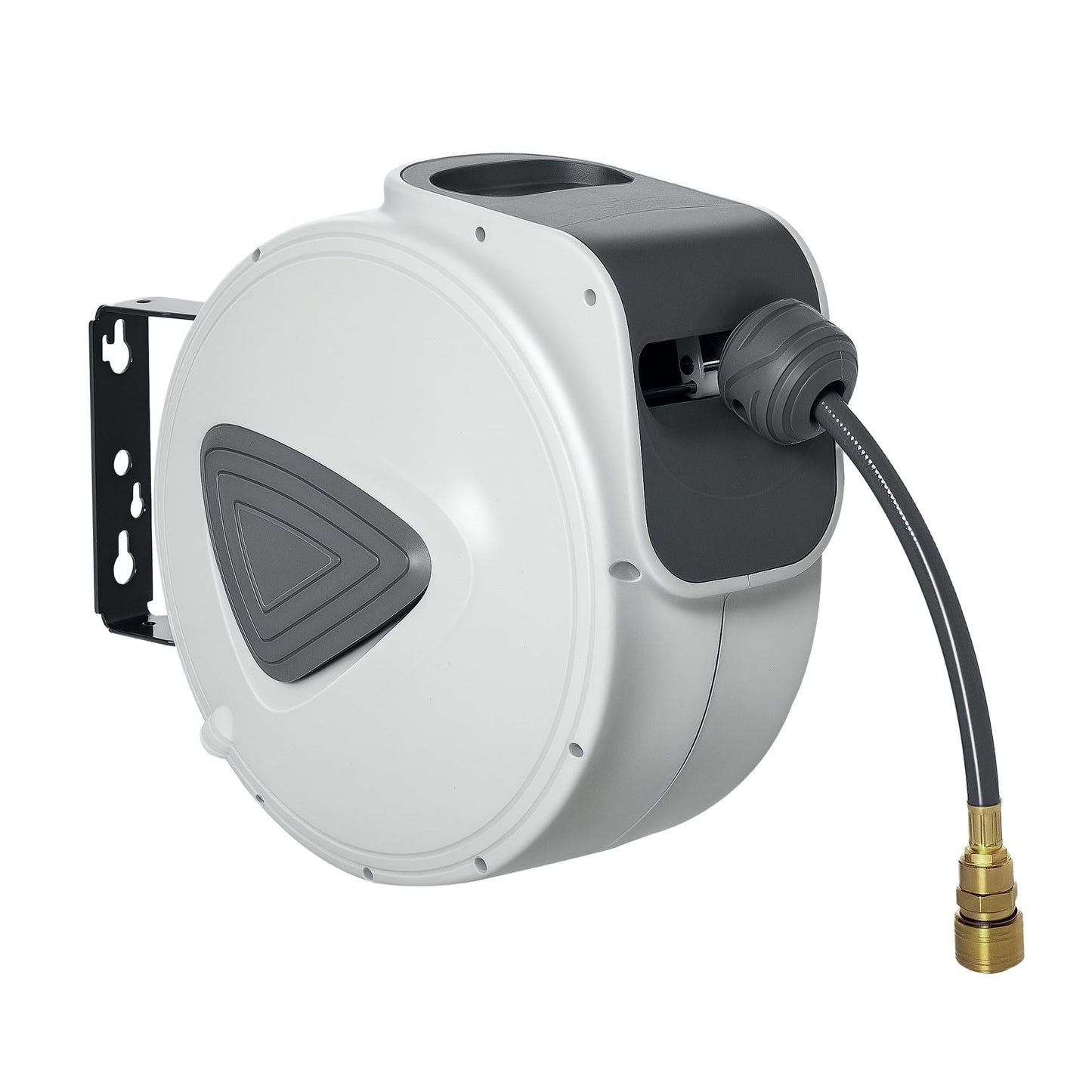 DURHAND Retractable Air Hose Reel 10m+ 90cm Hose Diameter 3/8" 9.5mm, Hose Connector 1/4" BSP, Wall Mount Auto Rewind Hose- Reel