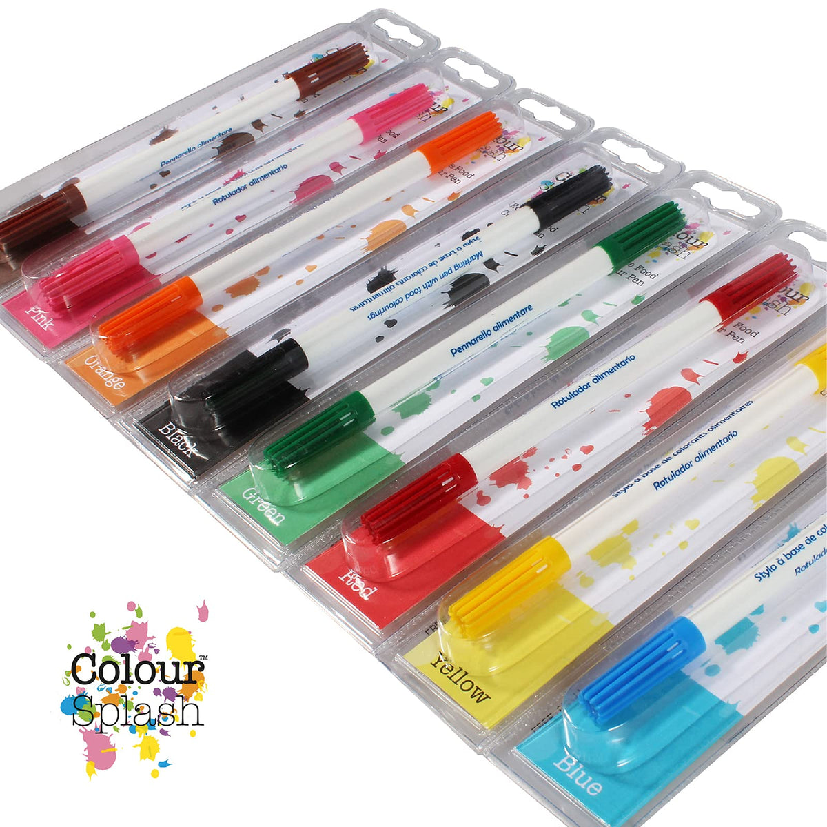 COLOUR SPLASH Edible Food Colouring Pen, Dual Tip Icing Pens, Food-Safe Paint Markers for Writing Messages & Drawing on Cakes & Cupcakes, Colourful & Easy to Use - Red 2ml