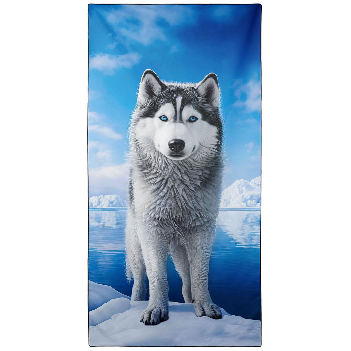 YISUMEI Husky Sled Dog Beach Towels for Adults Extra Large 180 x 90 cm, Microfibre Quick Dry Towel for Travel Swimming Camping Sports