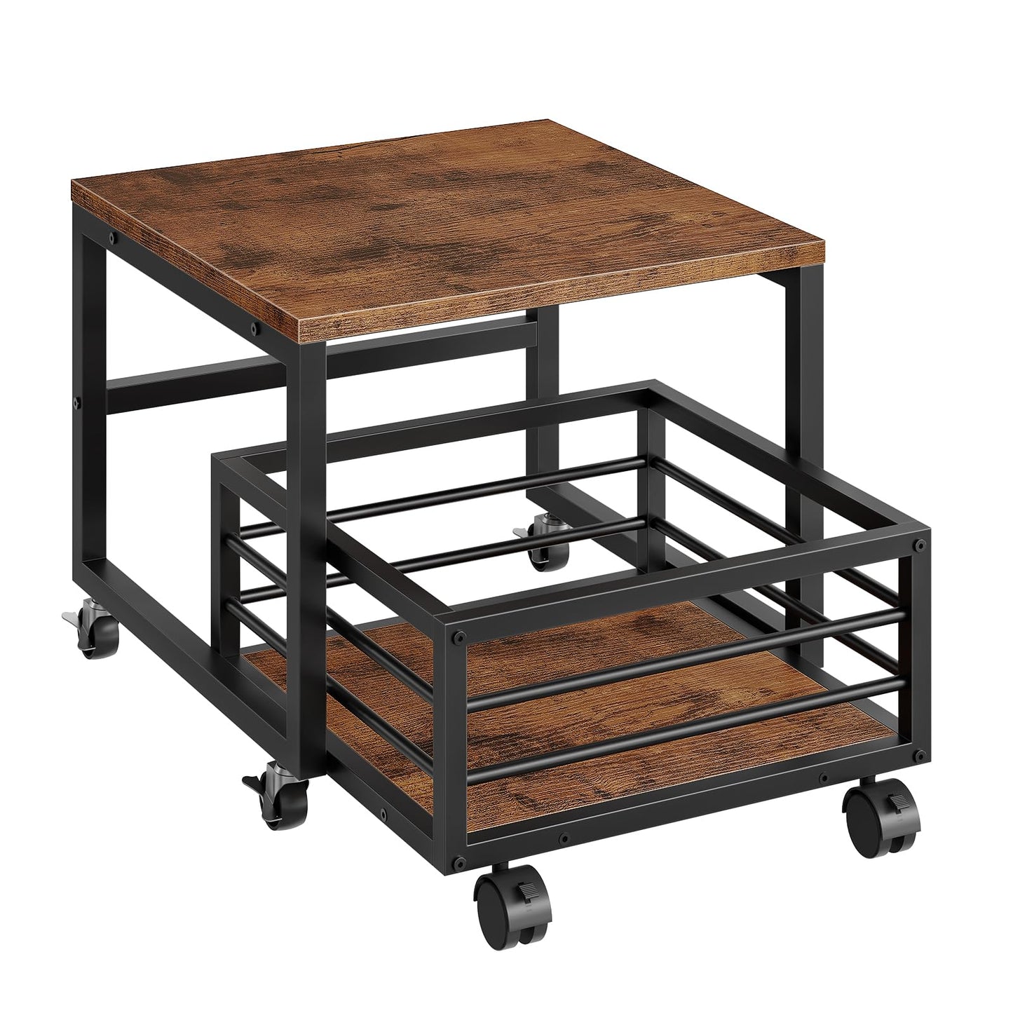 HOOBRO Mini Fridge Stand with Storage Basket, Mini Refrigerator Table 90kg