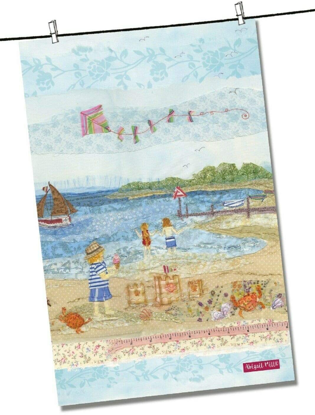 Emma Ball Abigail Mill Sunny Seaside Days, Pure cotton tea towel