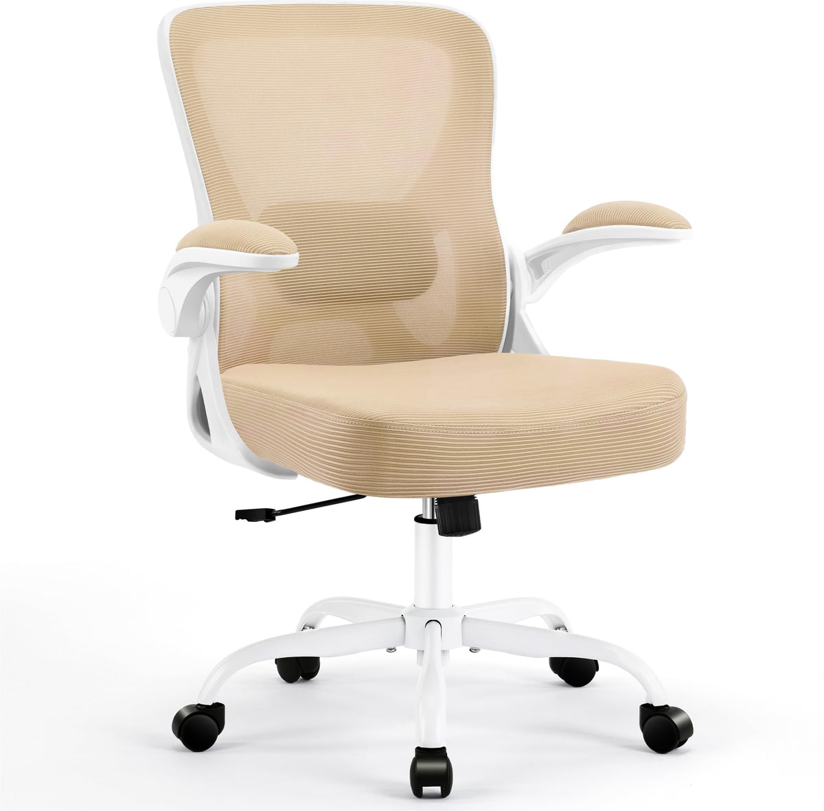 Coscendo Ergonomic Mesh Office Chair with Flip-Up Armrests, Khaki