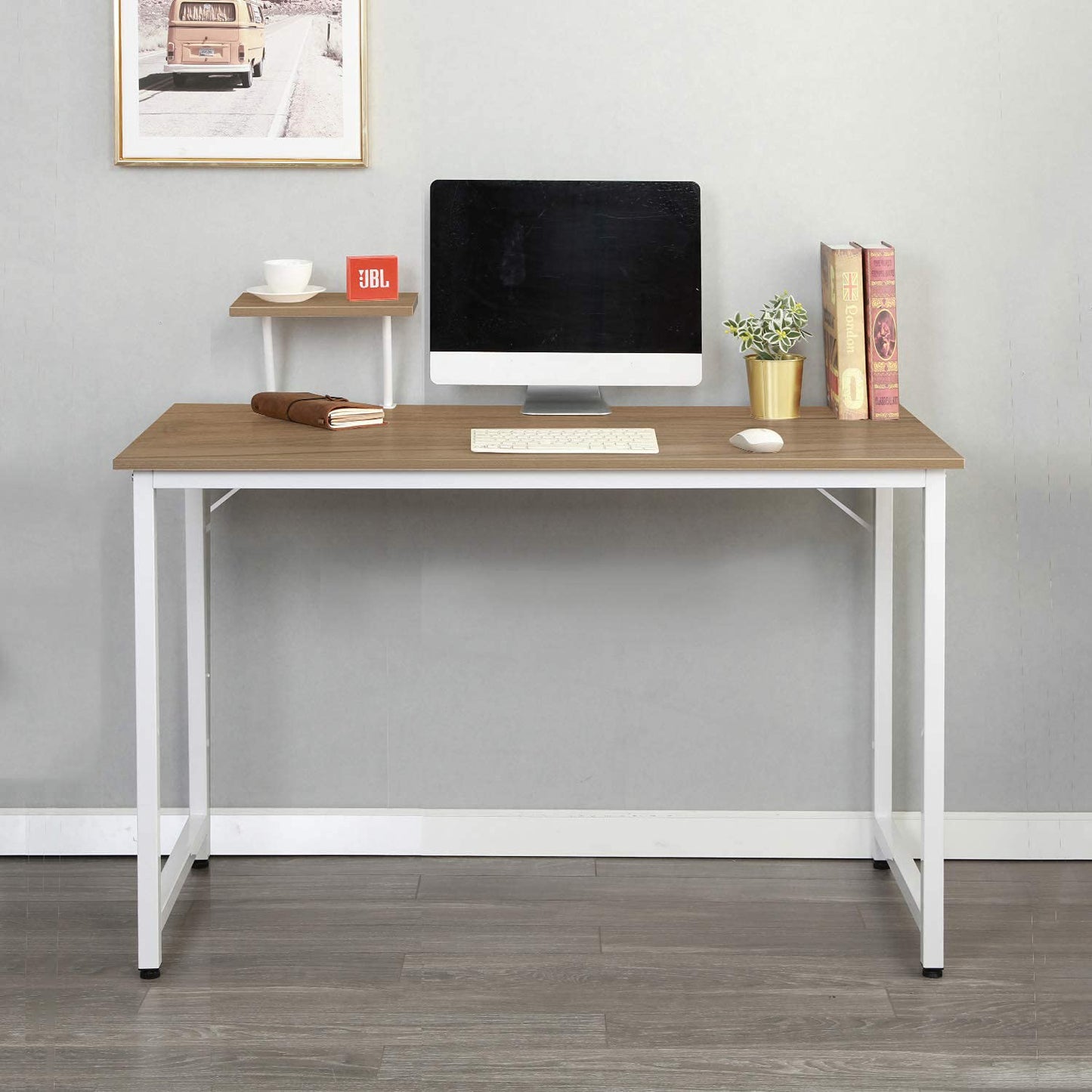 sogesfurniture Modern Simple Design Computer Desk Office Workstation Desk Study Writing Desk PC Laptop Table for Home Office, 100x50x75cm