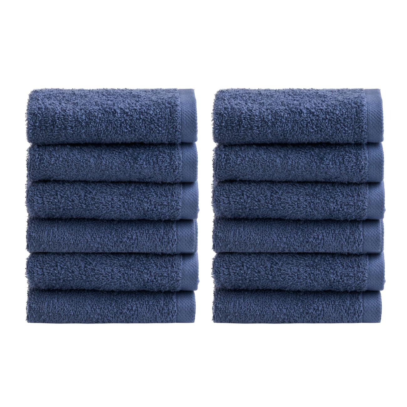 NELLA BIAGINI Minerva Bathroom Washcloths 30 x 30 cm, Set of 12, 100% Pure Terry Cotton, 420 g/m², Soft, Absorbent, Practical, Durable, Solid Colour