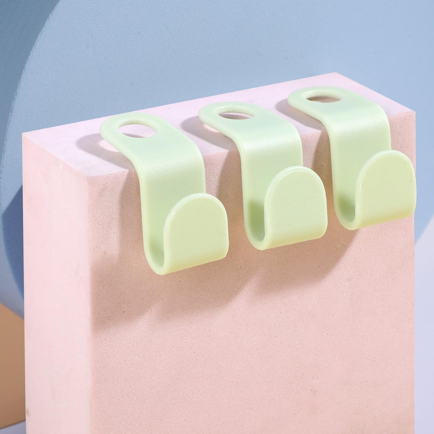 60 Pcs Hanger Connector Hooks, Space Saving Cascading Clips, Green