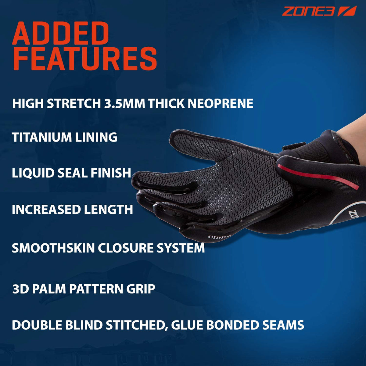 ZONE3 NEOPRENE HEAT TECH GLOVES M