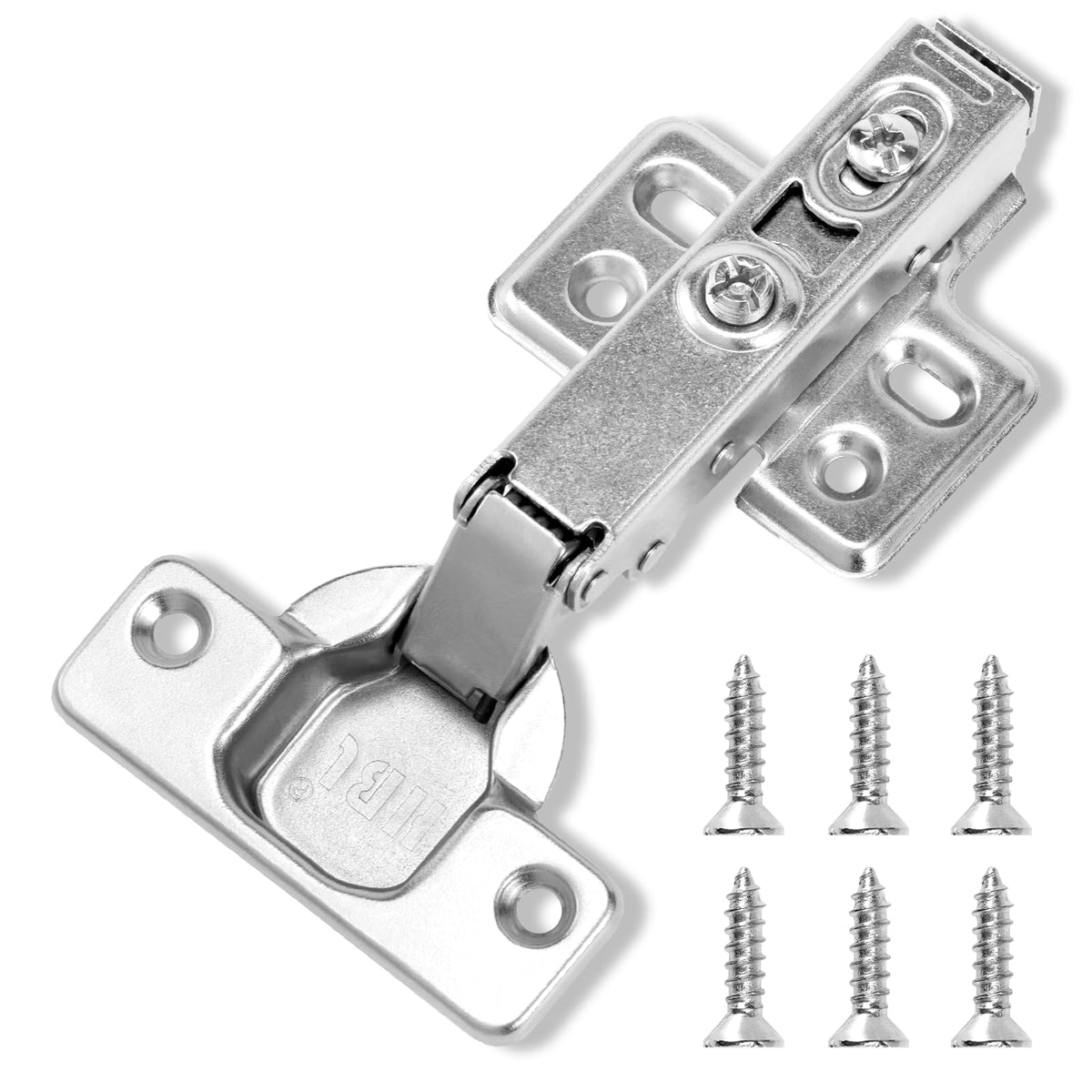 HBL' 10 Pcs Kitchen Cupboard Hinges Soft Close Hinges, 35MM 110 Degree Full Overlay for Cupboard Door, Kitchen Doors, Cabinet and Wardrobe, Clip-on