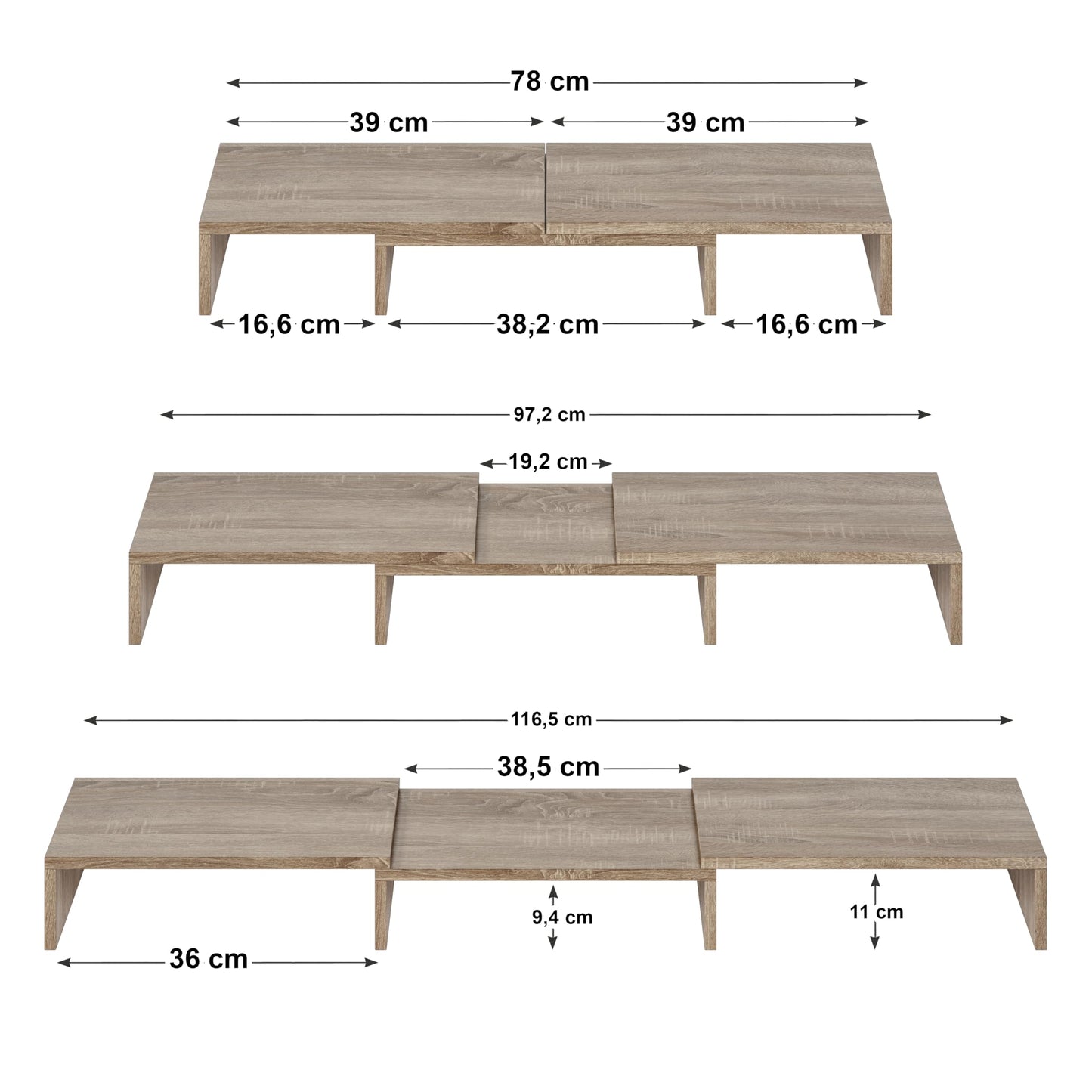 ComfortCove Dual Monitor Stand Riser, Monitor Stand, Sonoma