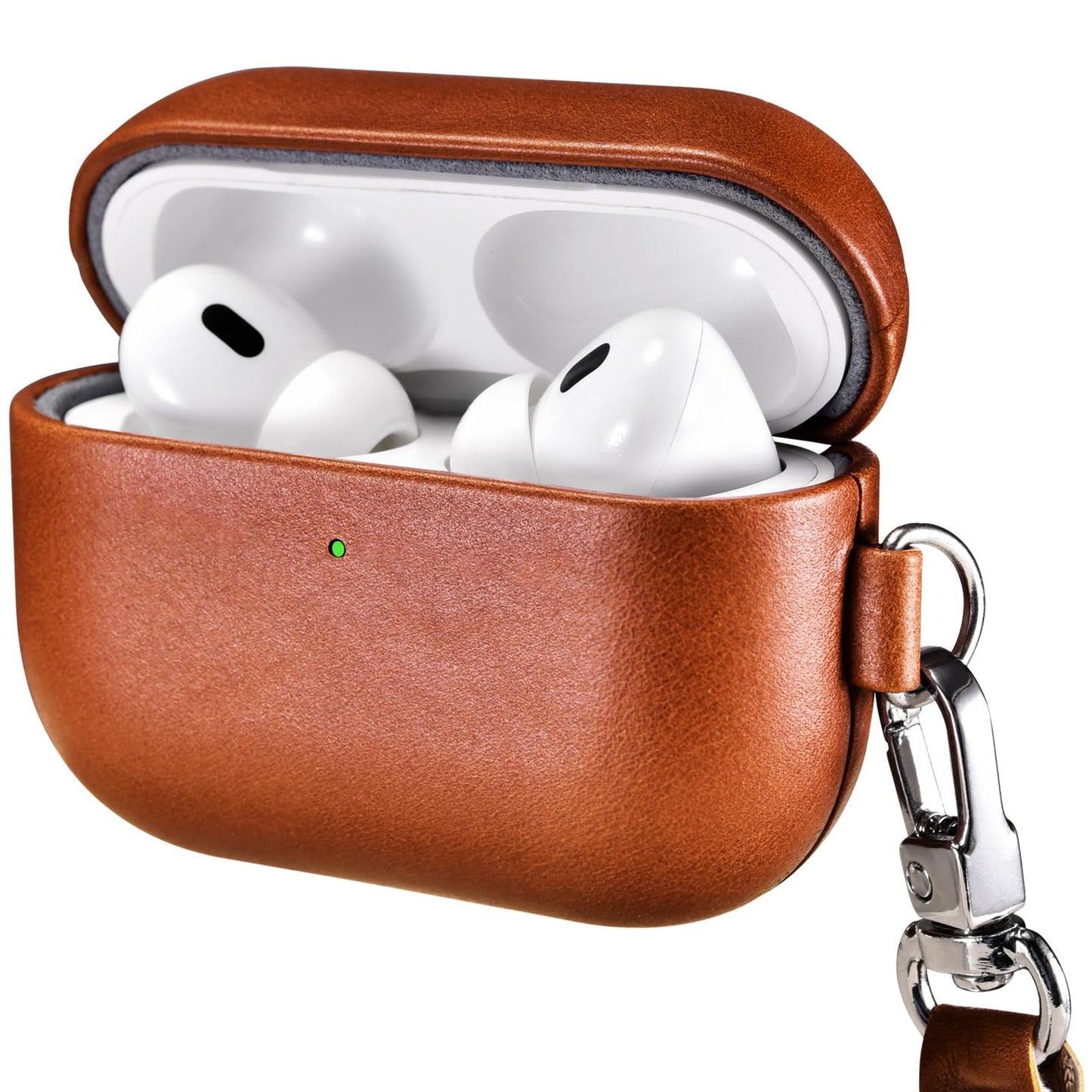 Leather Case for AirPods Pro 3 2025, ICARER Premium Genuine Leather Shockproof Protective Cover with Lanyard for AirPods Pro 3rd Earphones Charging