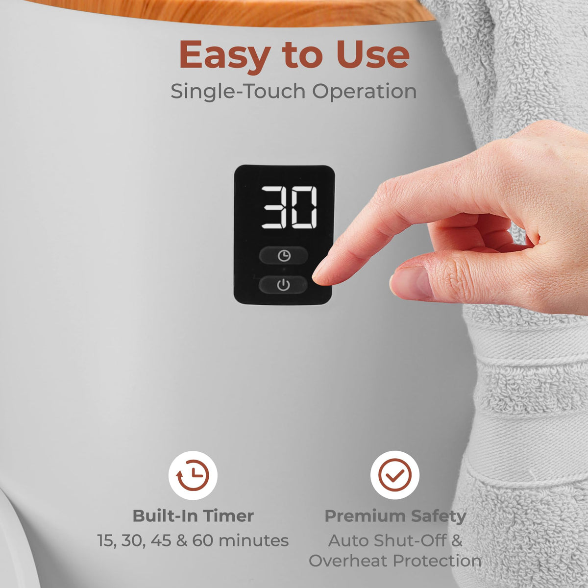 SereneLife Hot Towel Warmer for Bathroom and Spa, Luxury Towel Heater/Dryer Bucket w/Customized Fragrance, Auto Shut Off, LED Display