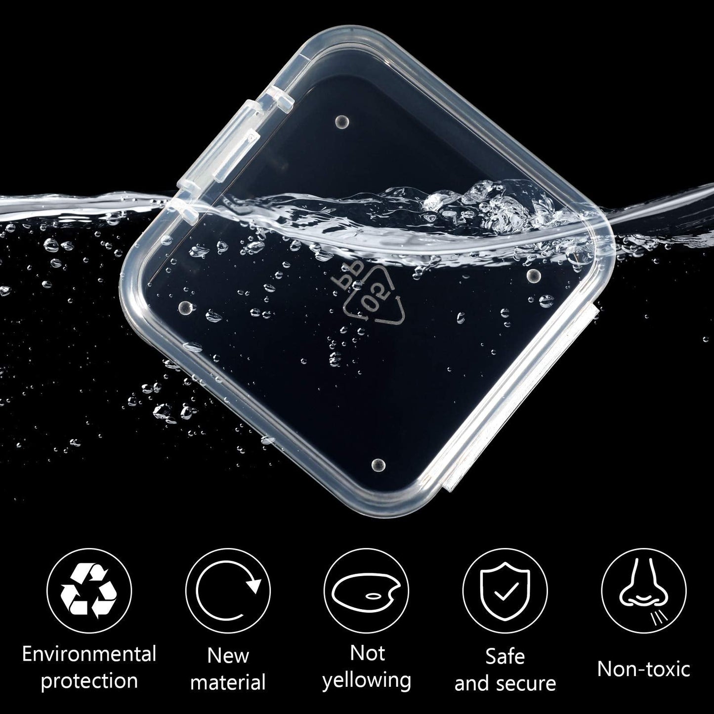 Jetec 6 Pieces Small Clear Plastic Storage Box,1.7 X 1.7 X 0.8 Inch