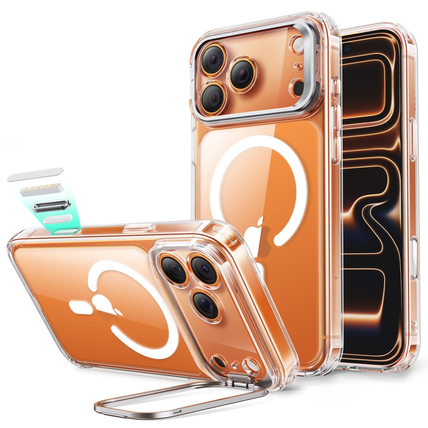 ESR for iPhone 17 Pro Case, with Military-Grade Drop Protection, Stash Stand, Camera Control Cover, Compatible with MagSafe Accessories, Classic