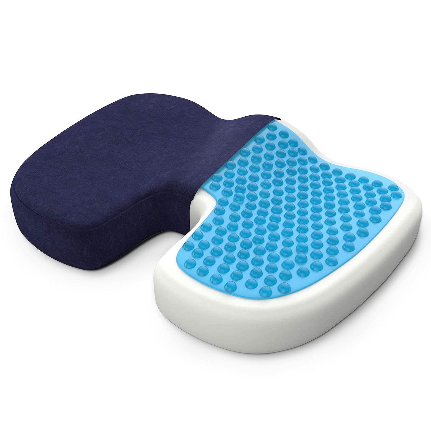Gel Seat Cushions for Pressure Relief – Non-Slip Memory Foam Coccyx Cushion for Tailbone Pain Relief, Orthopaedic Seat Cushion for Office Chair & Car