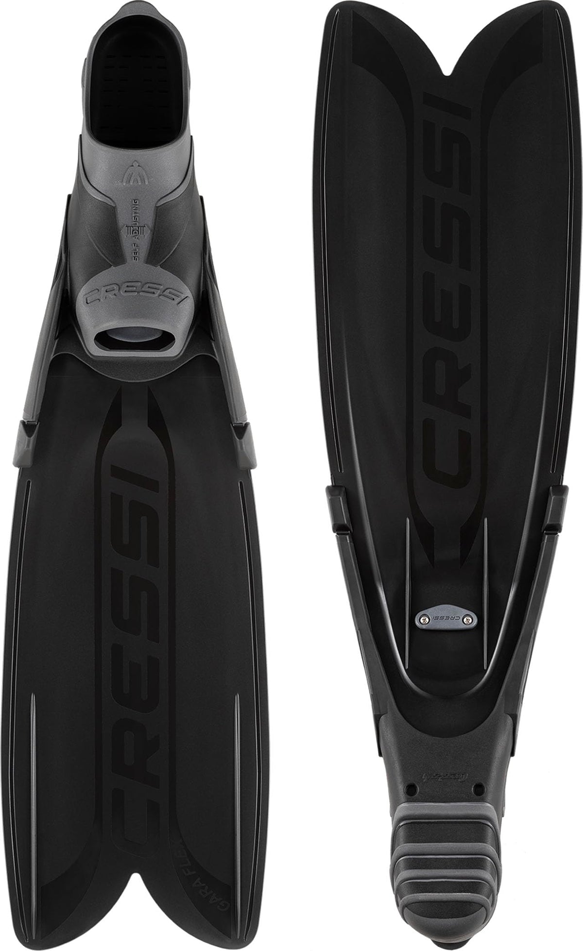 CRESSI Gara Turbo Flex Fins Black 46/47 - Unisex Lightweight Reactive High Performance Fins Gara System with Interchangeable Blades for Diving, Apnea,