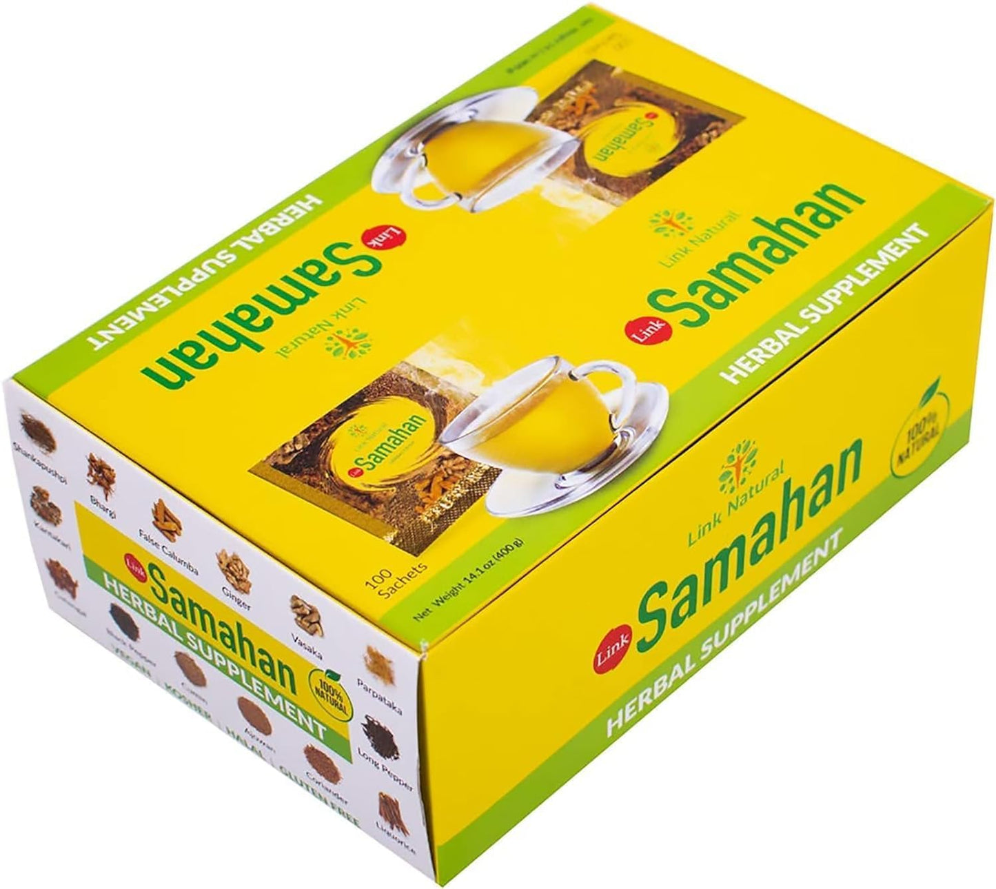 Link SAMAHAN Natural Herbal Ayurvedic Drink Herbal Tea - Herbal Ceylon Tea - Direct from Sri Lanka - Does not expire up to two years from manufacture