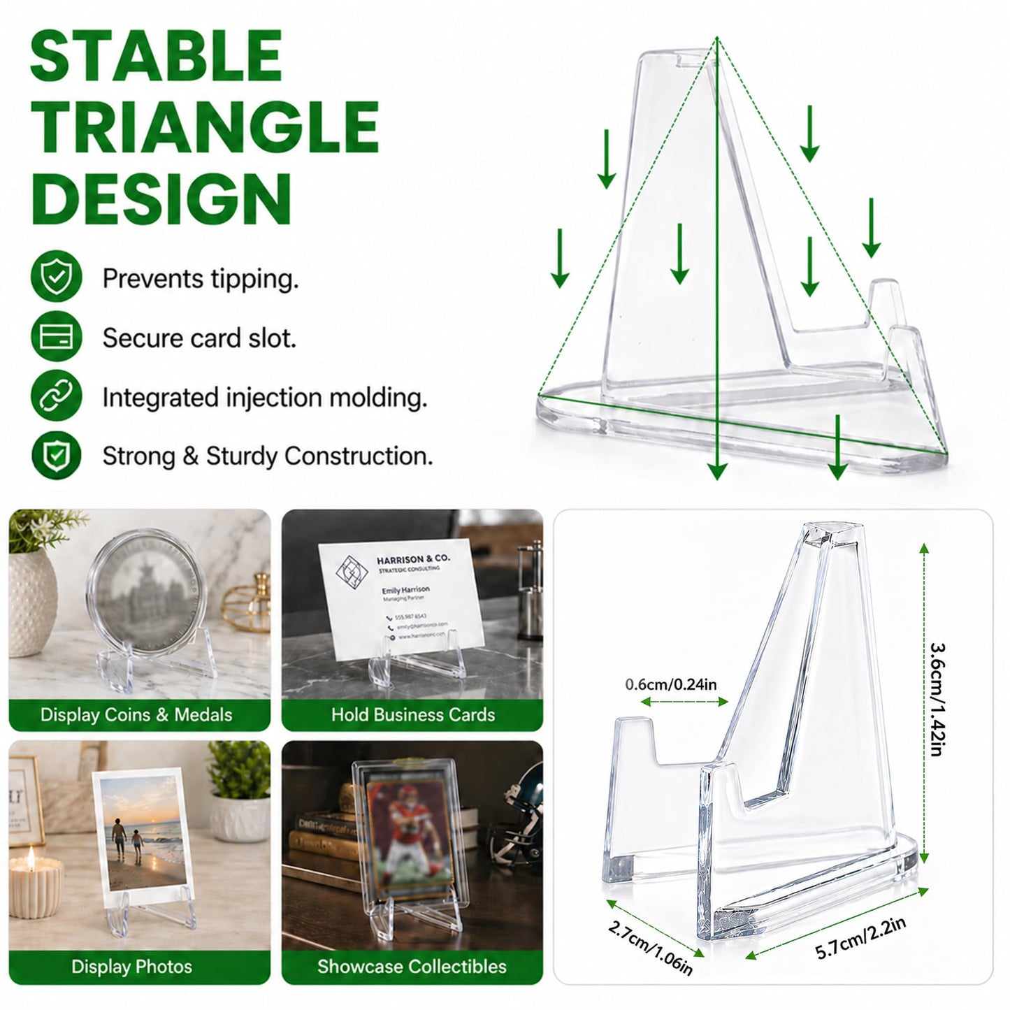 40Pcs Card Display Stand Mini Clear Acrylic Easel Stands Coin Display