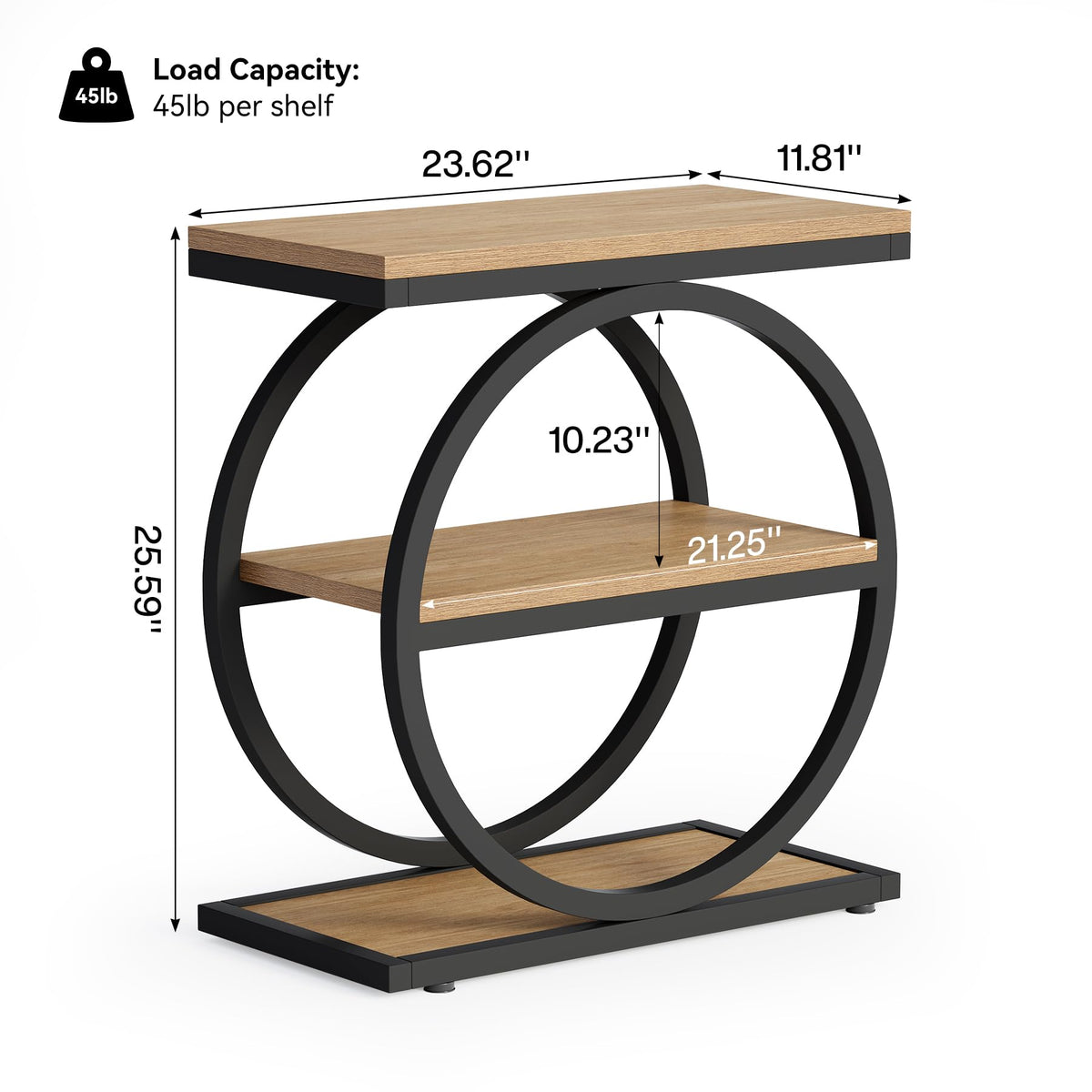 LITTLE TREE 3-Tier End Table, Side Table with Storage Shelves, Small Sofa Side Table for Living Room