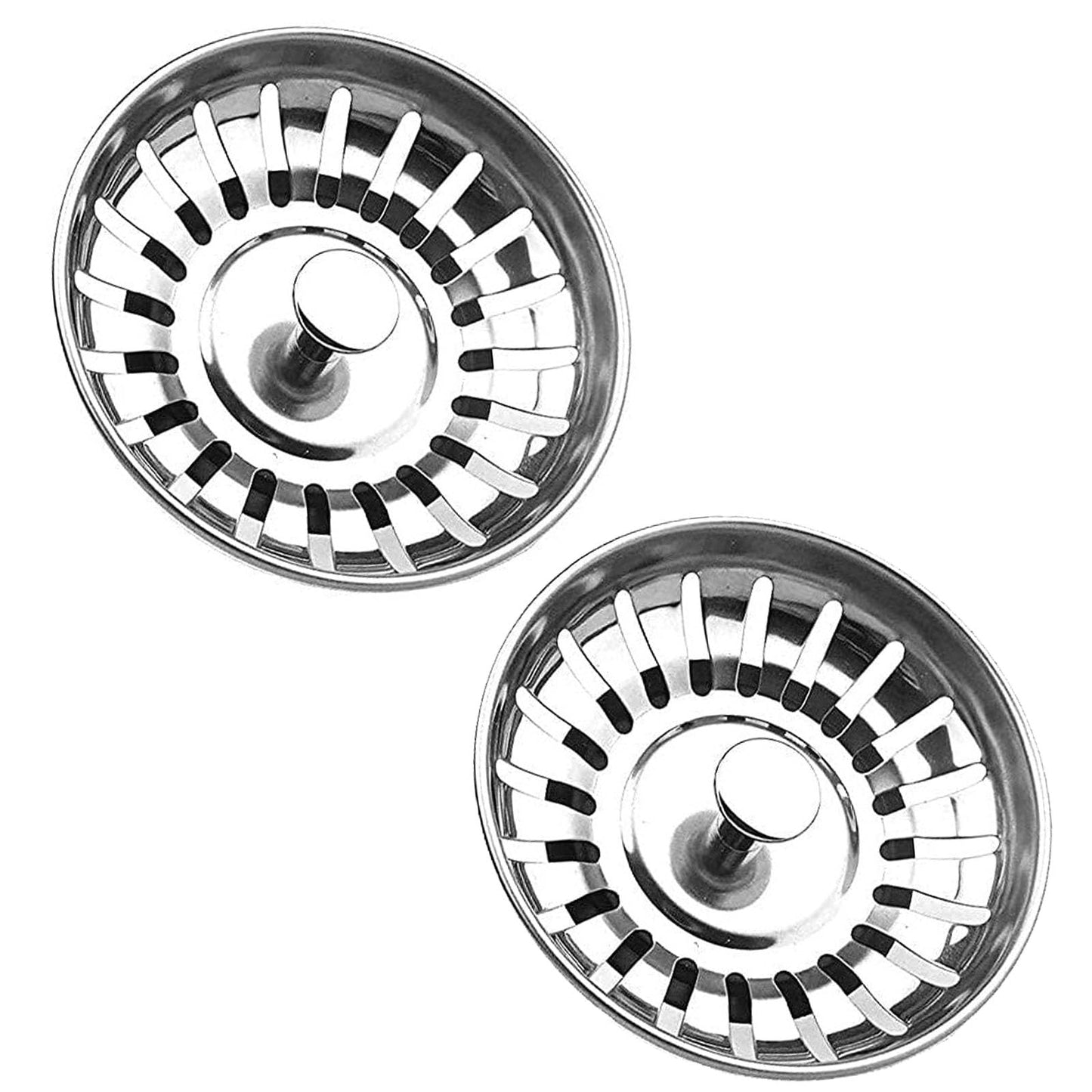 2Pcs Stainless Steel Sink Drainer Plug Strainer
