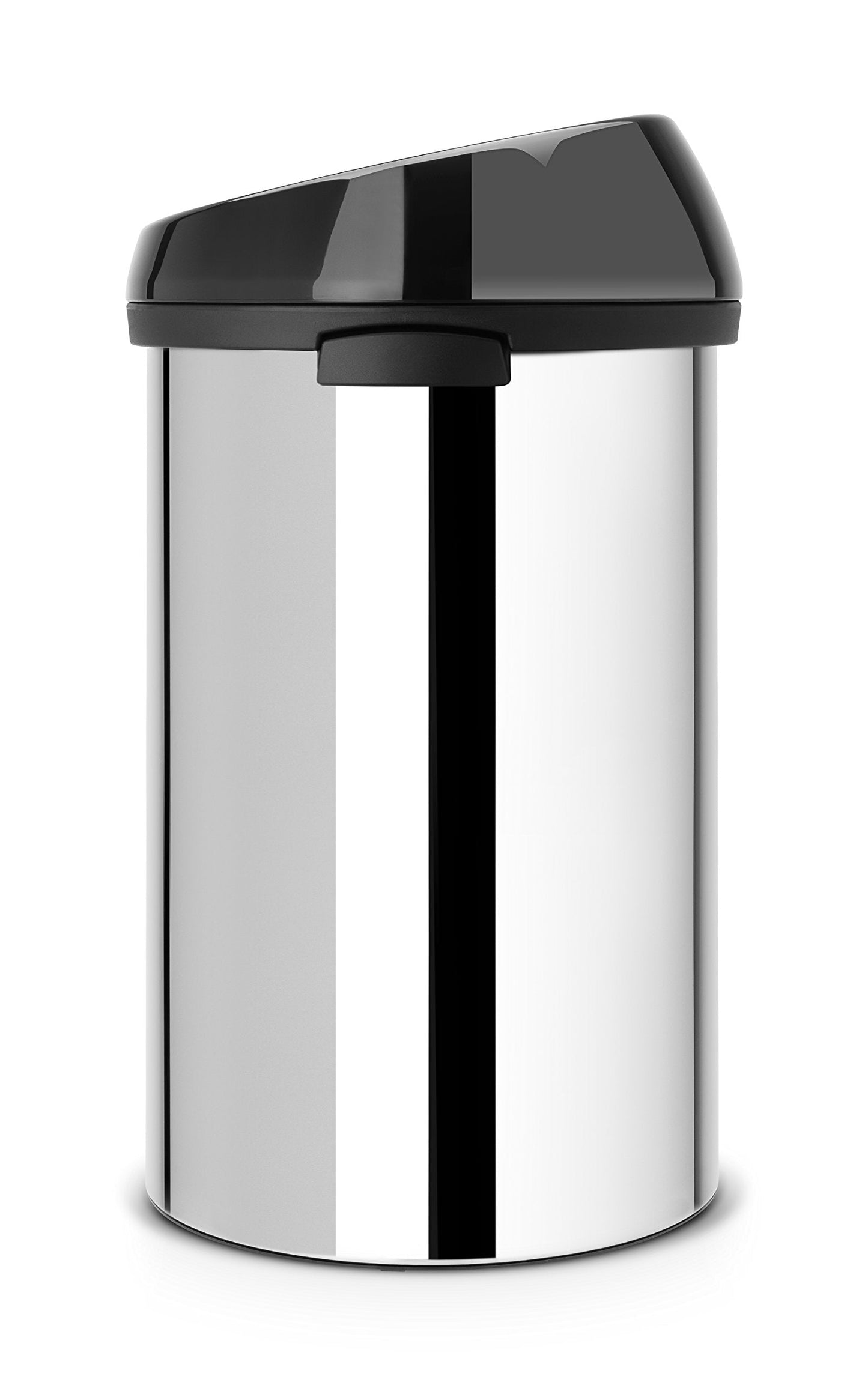 Brabantia Touch Bin, Brilliant Steel/Matt Black Lid, 60L