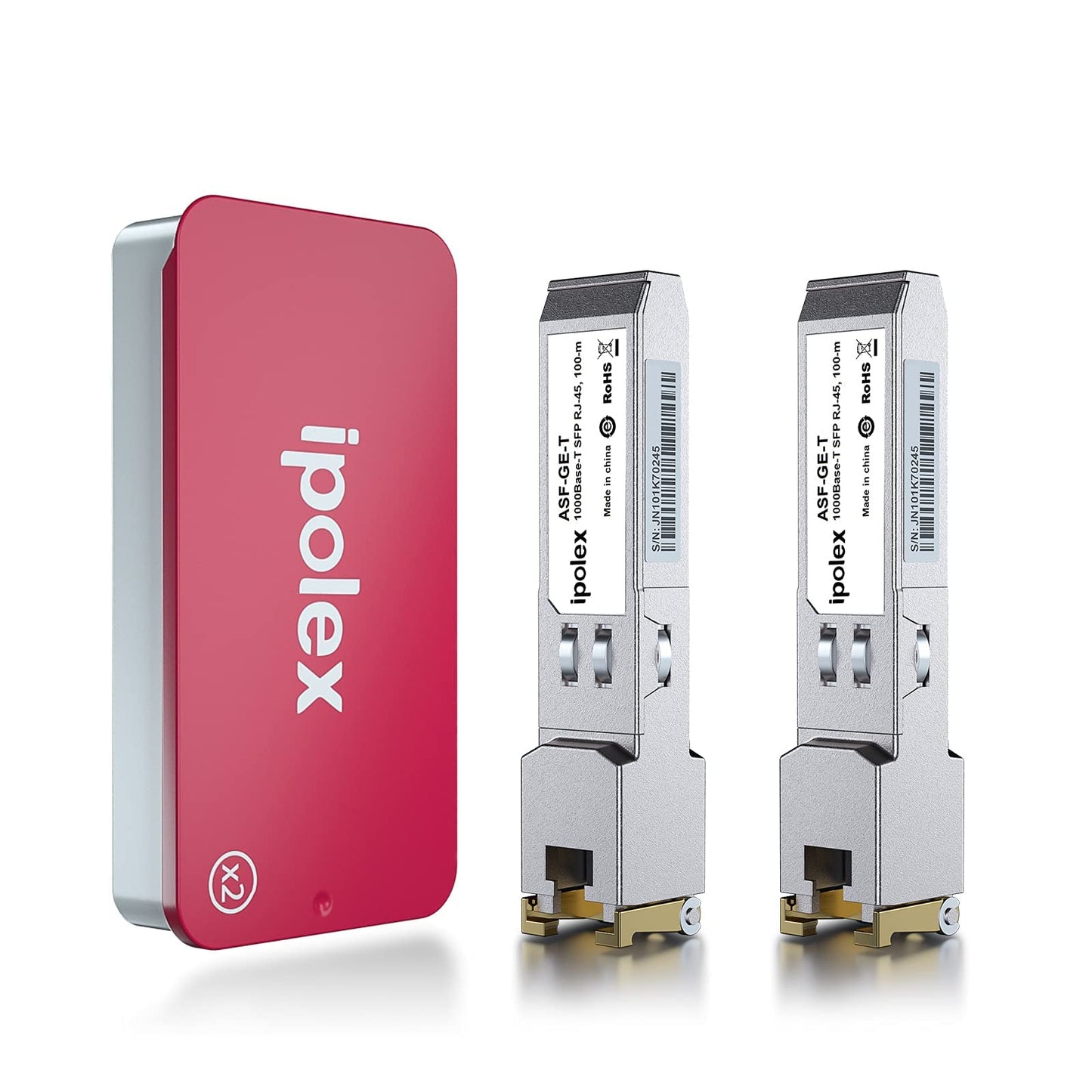 ipolex 2 PCS 1G SFP to RJ45 Copper Transceiver, 1000Base-T Mini GBIC RJ-45 SFP Module Compatible with Cisco GLC-T/SFP-GE-T, Meraki MA-SFP-1GB-TX,