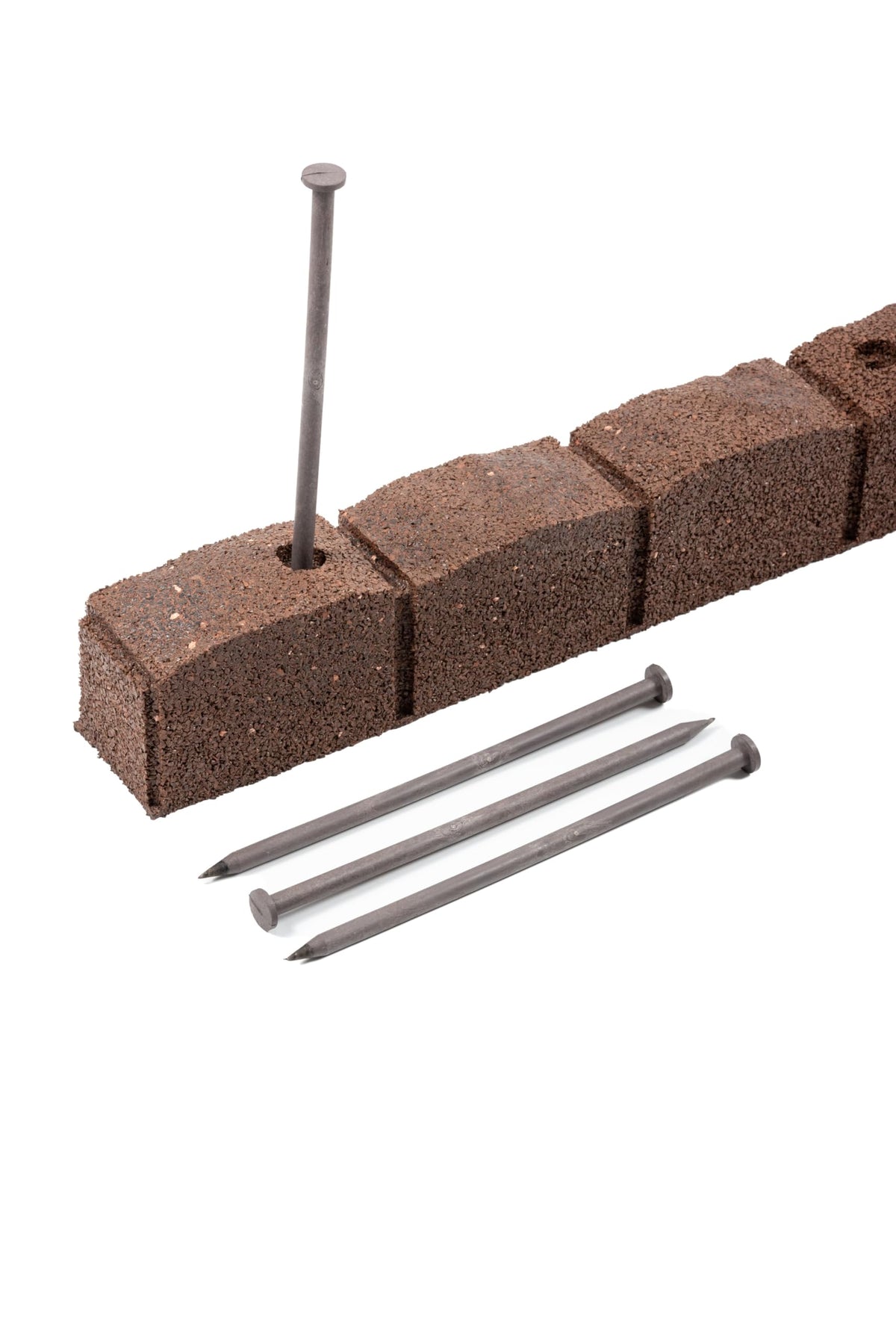 Nicoman Roman Castle Stone Garden Border 4-ft Rubber Landscape Edging Section 120cm, Earth, Pack of 2