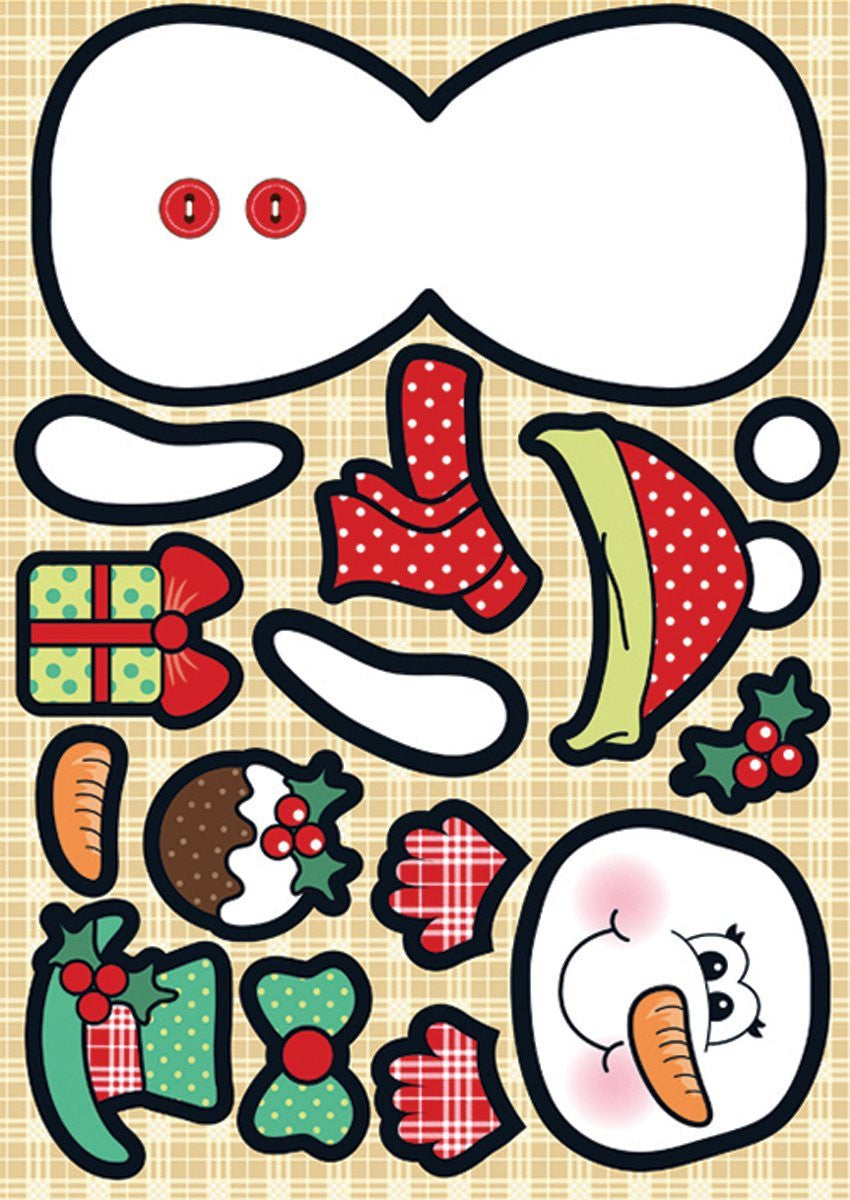 Wobbler Die-Cut Punch-Out Card 2-Sheet Pack-Sidney Snowman