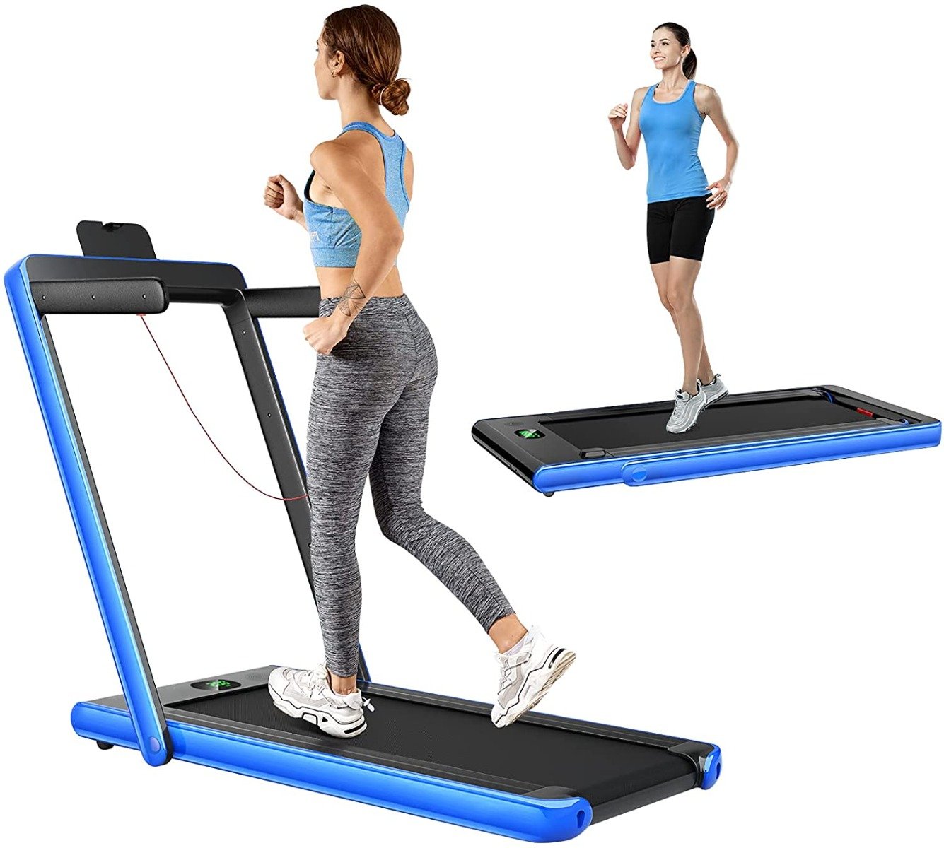 1-12Kph Folding Electric Treadmill with Bluetooth Capability-Black