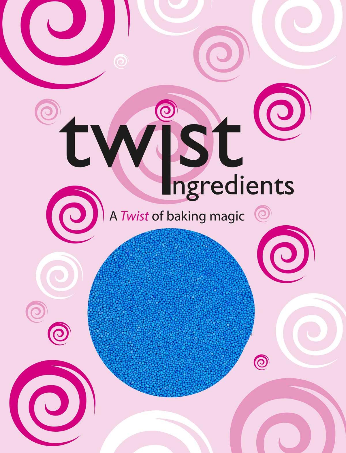 Twist Ingredients - 100s and 1000s - Aqua Blue Cake Topper Sprinkles - 800g Edible Matt Ball Cupcake Decorations - For Weddings, Christenings &
