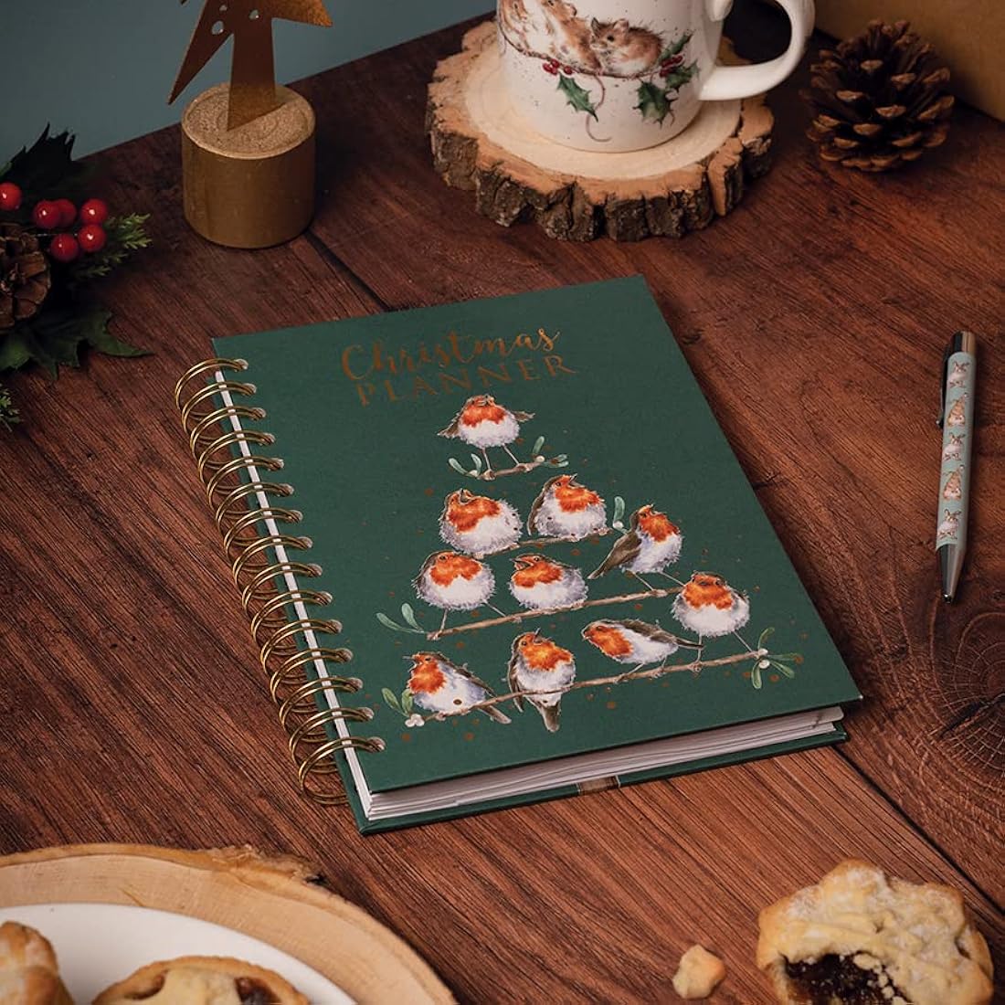 Wrendale Designs by Hannah Dale - Rockin’ Robin - Christmas Planner - 210mm by 170mm