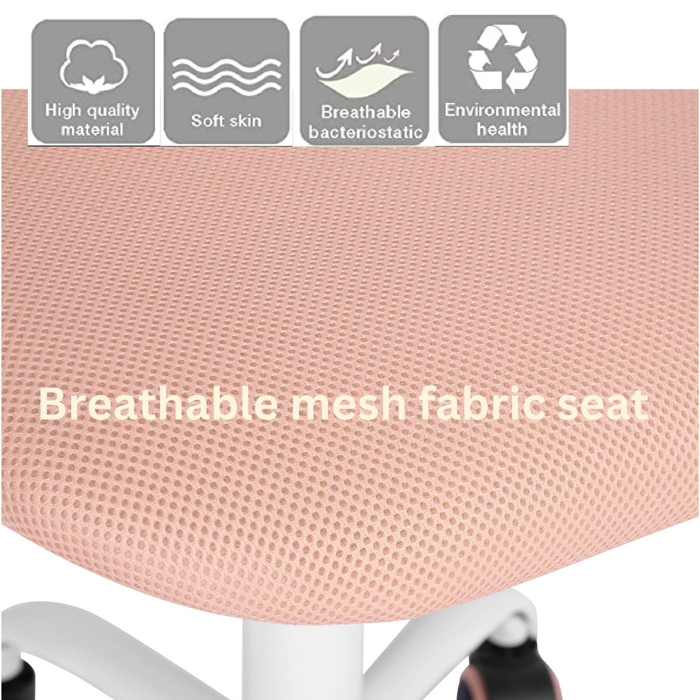 FurnitureR Ergonomic Computer Chair Adjustable Height Adjustable Chair for Home Office Computer Delicate Pink Plastic 38cm x 39cm x 75-85cm