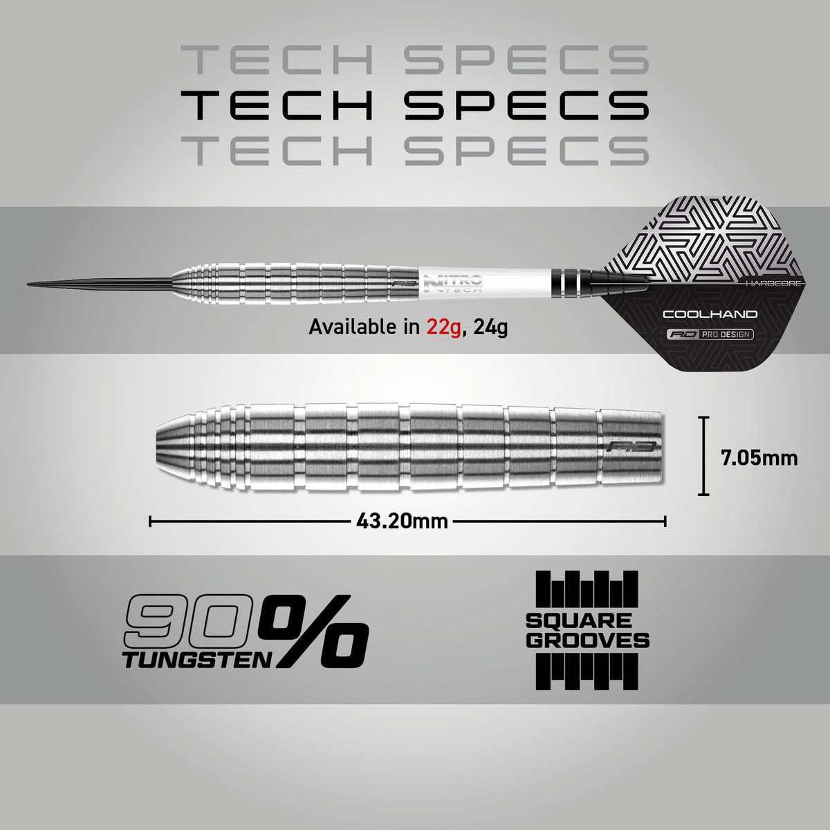 RED DRAGON Luke Humphries TX1 Pioneer 22 Gram Premium Tungsten Darts Set with Flights and Stems