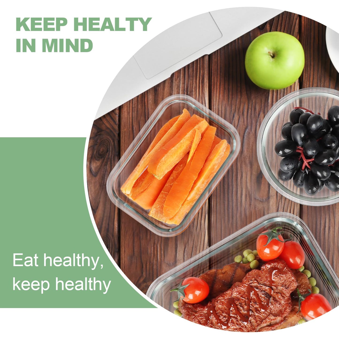 Skroam 12 Pack Glass Food Storage Containers with Lids, Meal Prep, Pantry Kitchen Storage Containers for Lunch, Leak Proof, Airtight Glass Lunch Bento