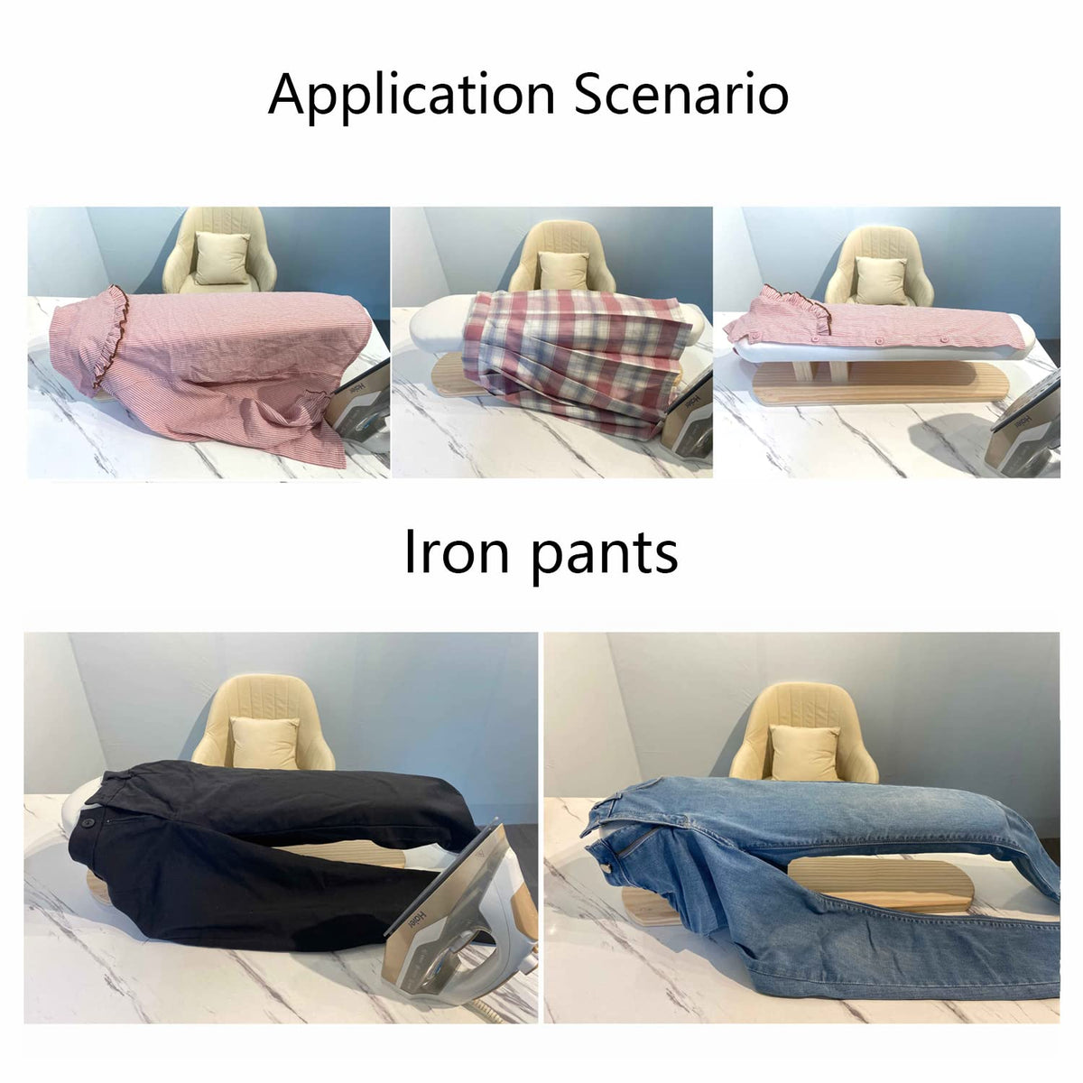 DE-LIANG Padded Chest & Sleeve Tailor Ironing Board Long with Wooden Base for Household Tools, Tailor Dress Forms,ironing shoulders, sleeves, and