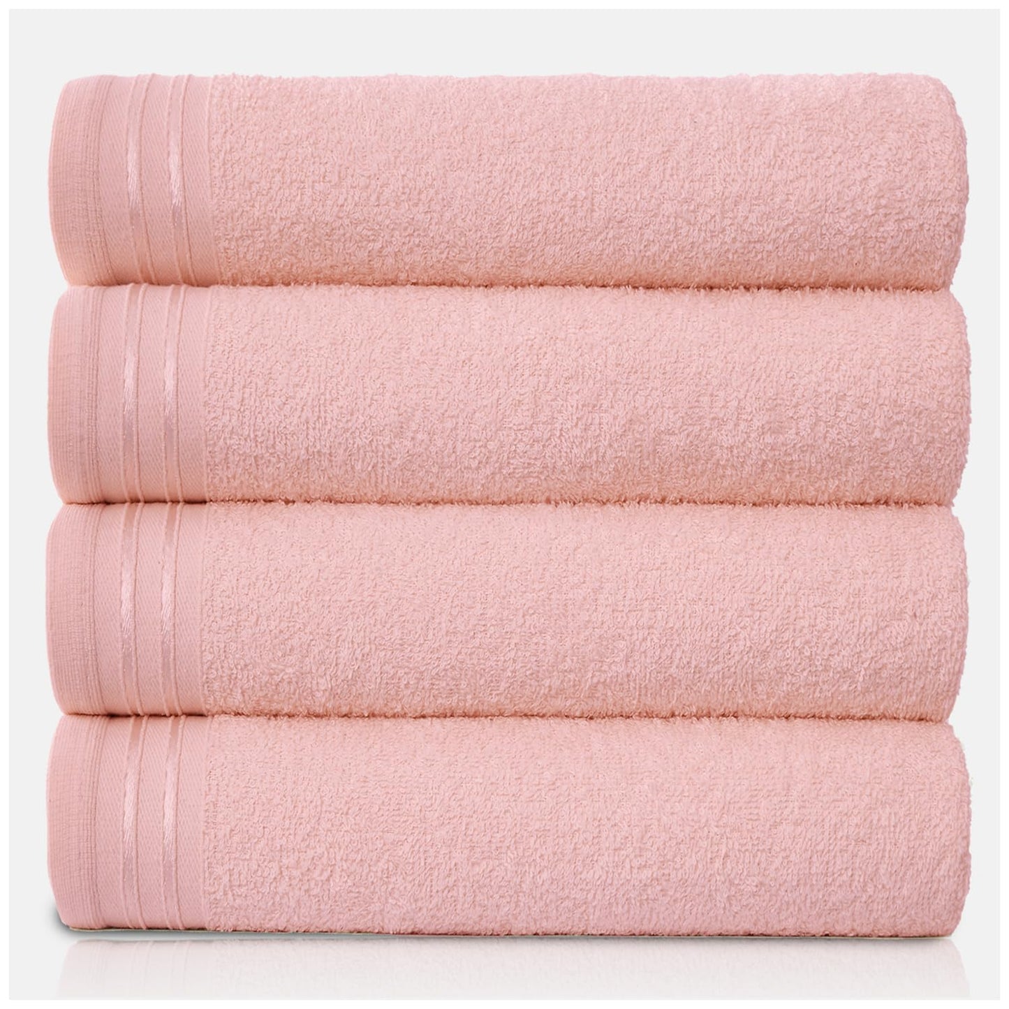 GC GAVENO CAVAILIA Large Towels Bath Sheet - Highly Absorbent Egyptian Cotton Towel Set - 4 Pack Extra Soft Blush Pink - Quick Dry Sheets - 450 GSM