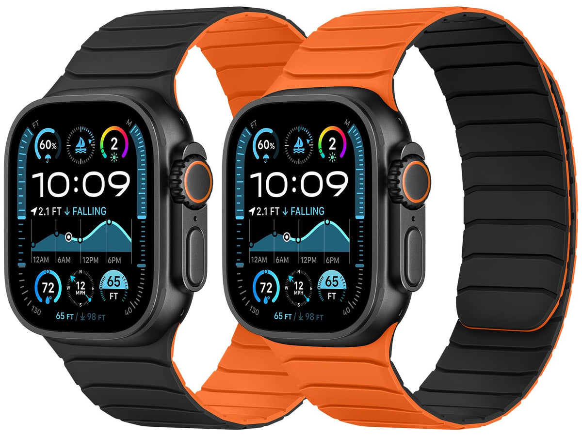 Tasikar Double Sided Wearable Magnetic Strap Compatible with Apple Watch 49mm 46mm 45mm 44mm 42mm, Soft Silicone Sport Band for iWatch Ultra3 2 1 SE